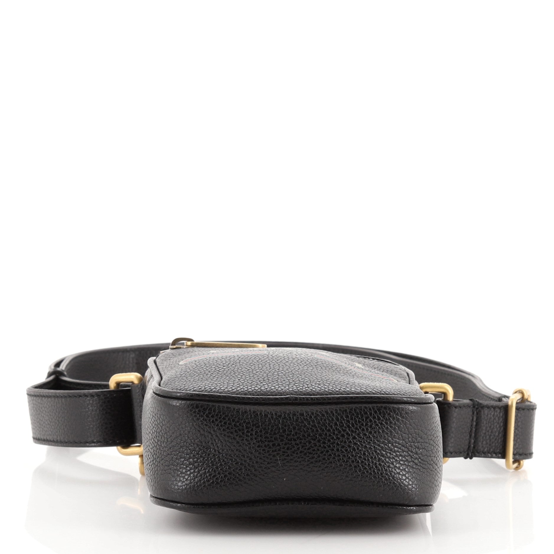Logo Zip Messenger Bag Printed Leather Mini