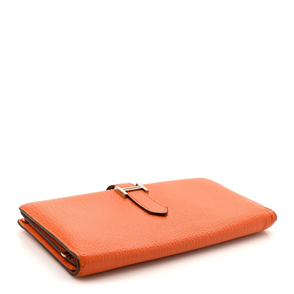 Chevre Mysore Bearn Gusset Wallet Orange