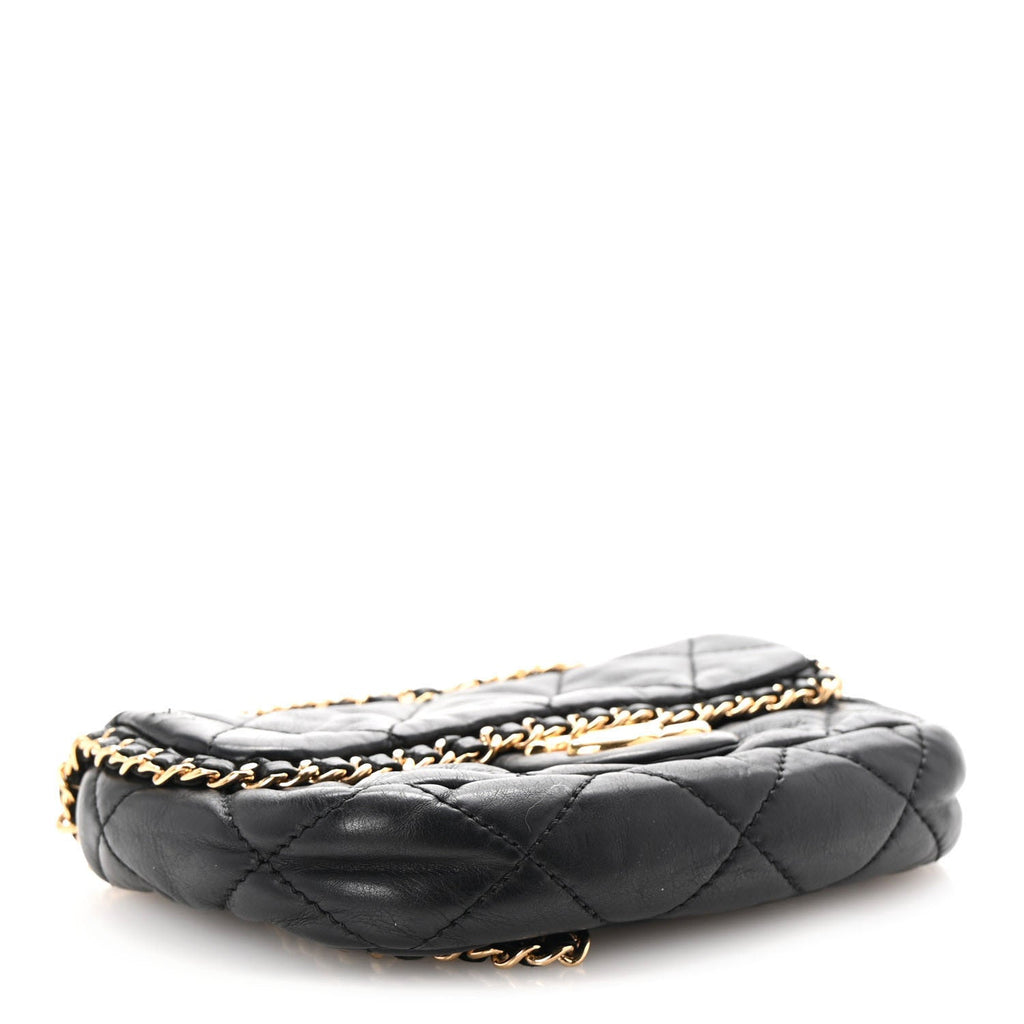 Calfskin Mini Chain Me Flap Black