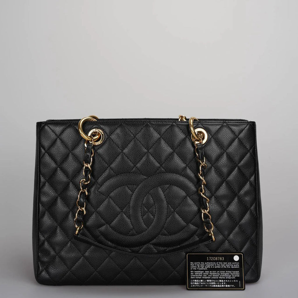 Chanel Black Grand Shopping Tote Black GST Bag in Cavier 2012-2013