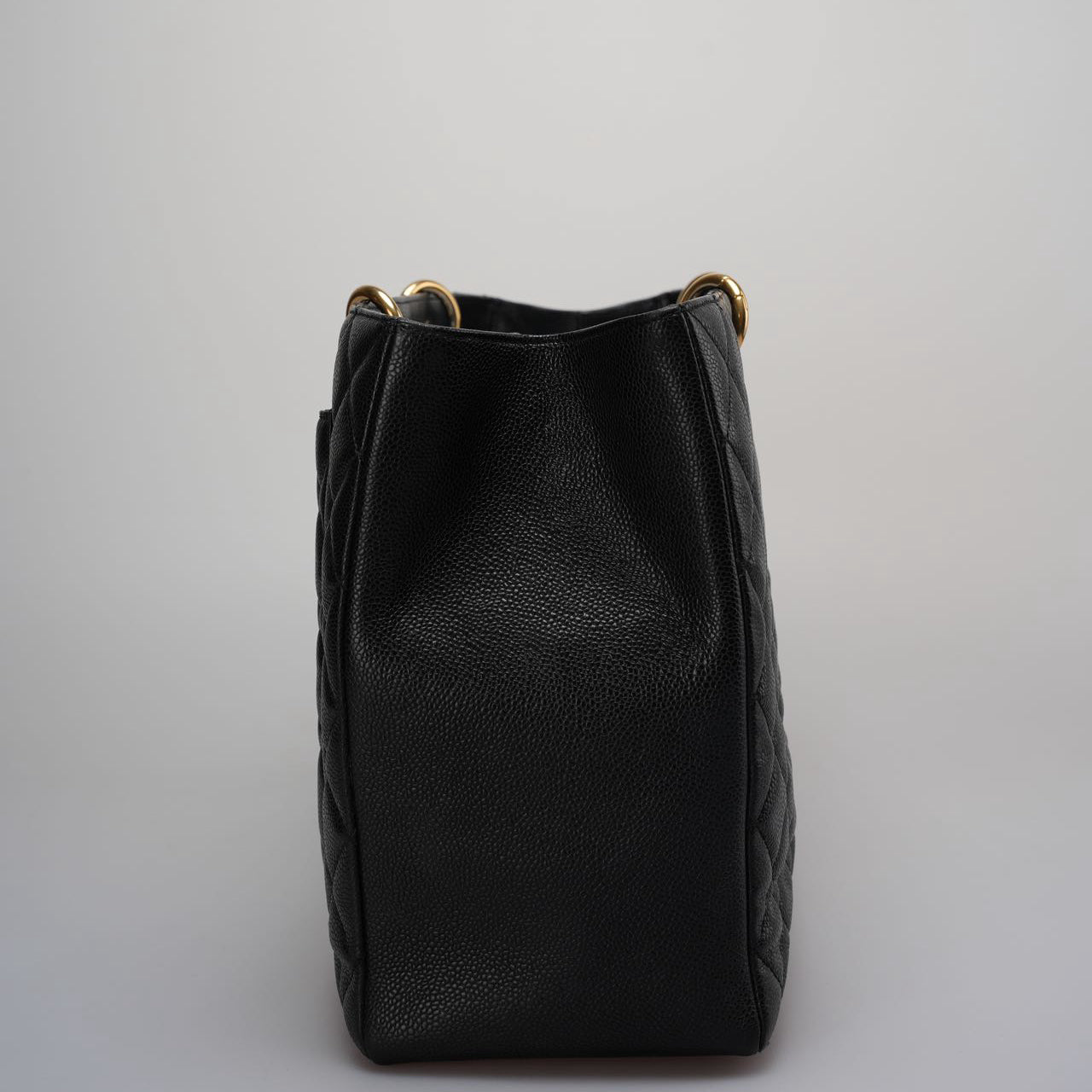 Chanel Large Grand Shopping Tote Black GST Bag in Caviar Leather with Gold Hardware