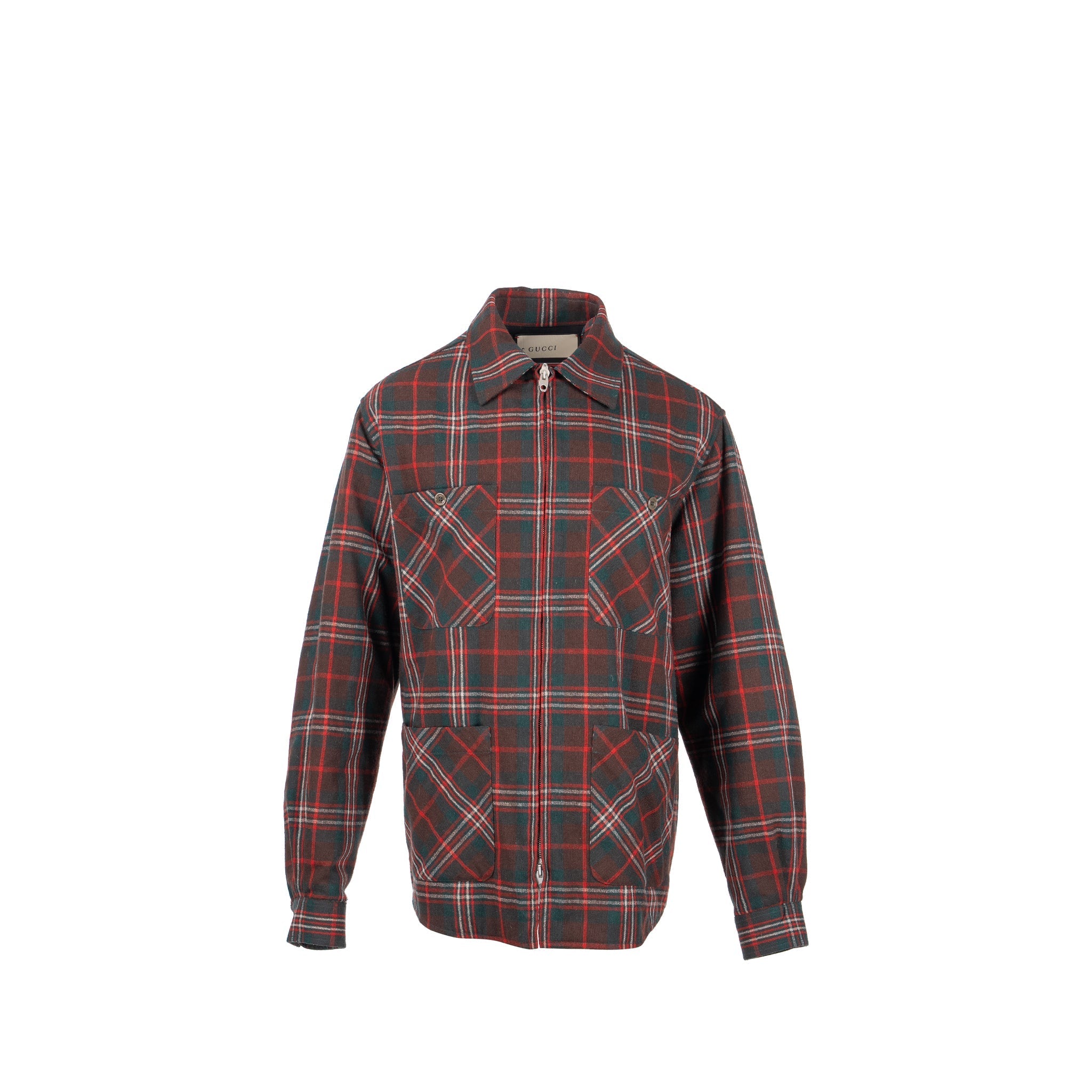 GUCCI Size 46 Men�s Checked Wool Jacket Multicolour