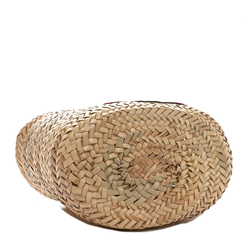 Raffia Calfskin Triomphe Teen Panier Tan