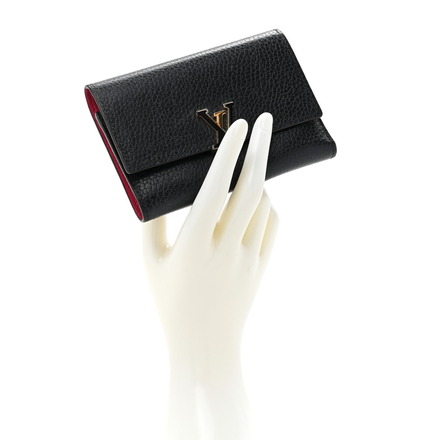 Taurillon Capucines Compact Wallet Black