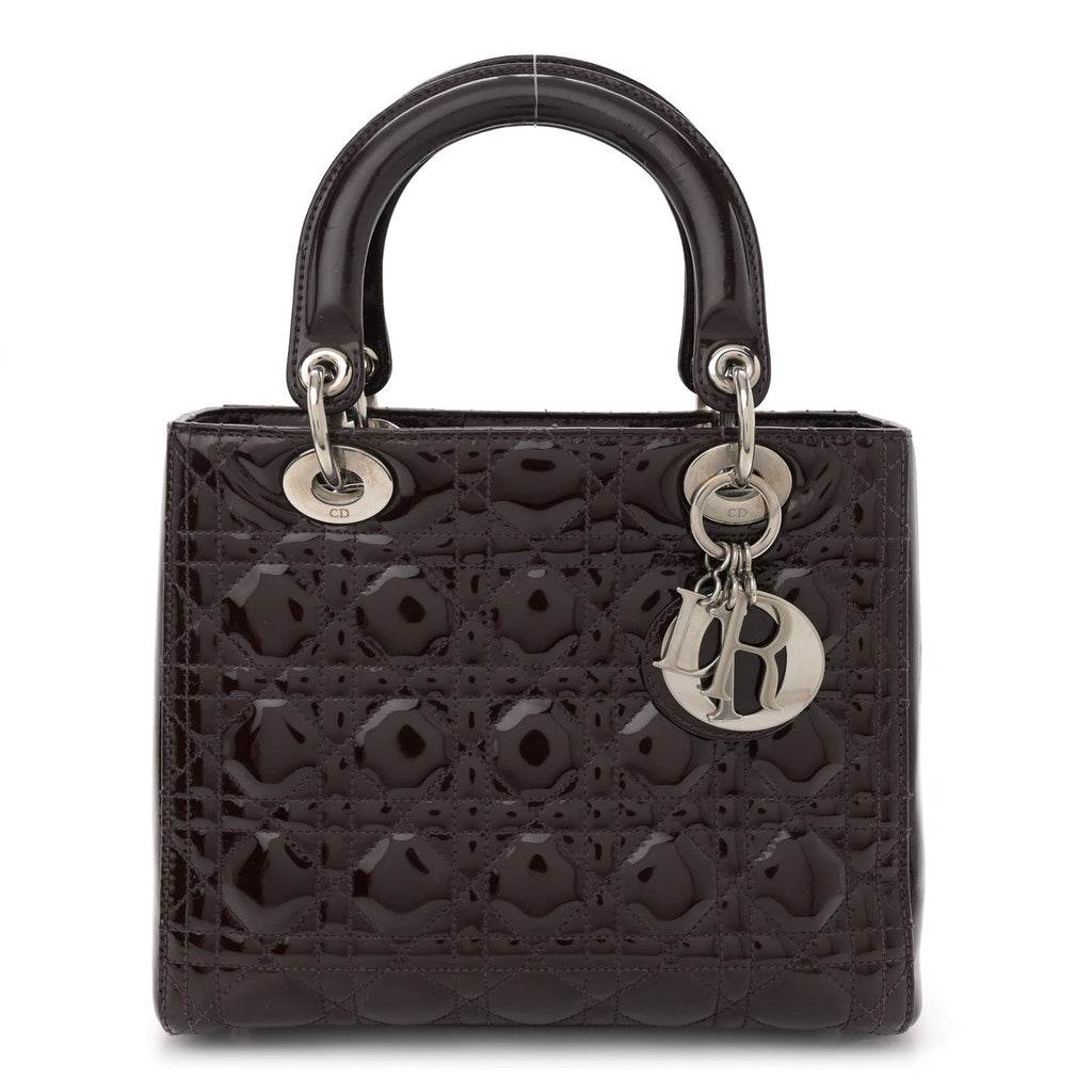 Patent Cannage Medium Lady Dior Burgundy Red