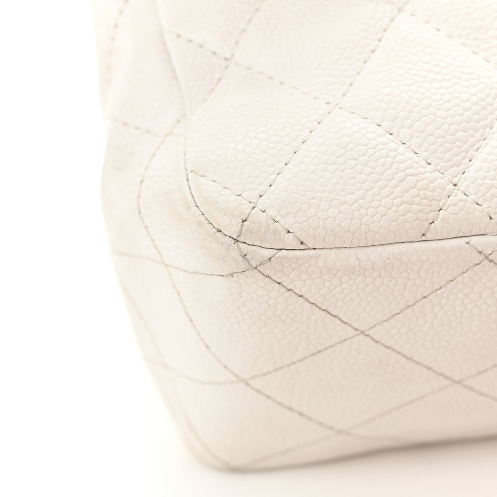 Caviar Jumbo Single Flap White