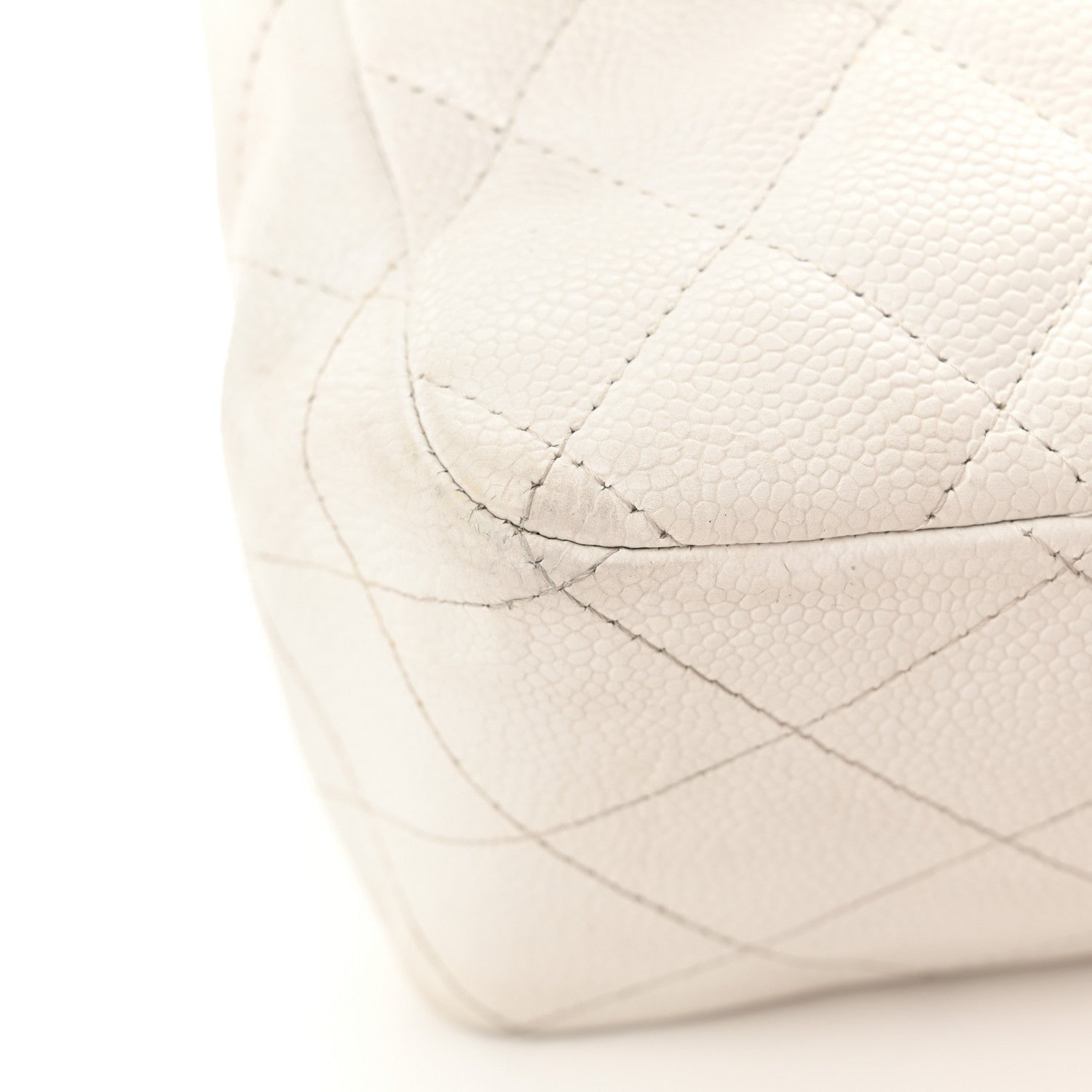 Caviar Jumbo Single Flap White