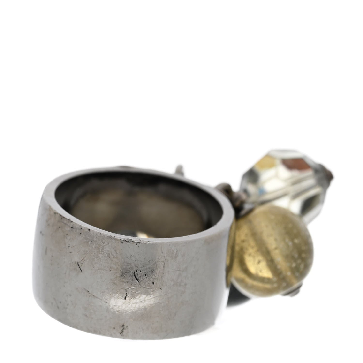 Ruthenium Beaded CC Star Ring 6.25
