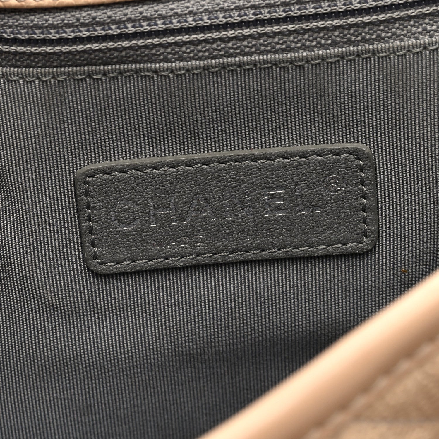 Caviar Quilted Large French Riviera Flap Beige