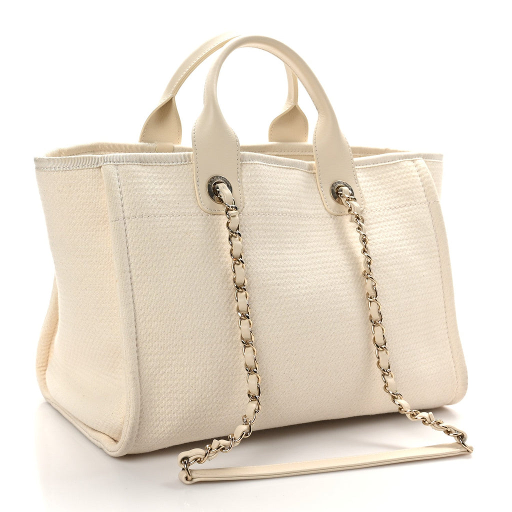 Mixed Fibers Small Deauville Tote White