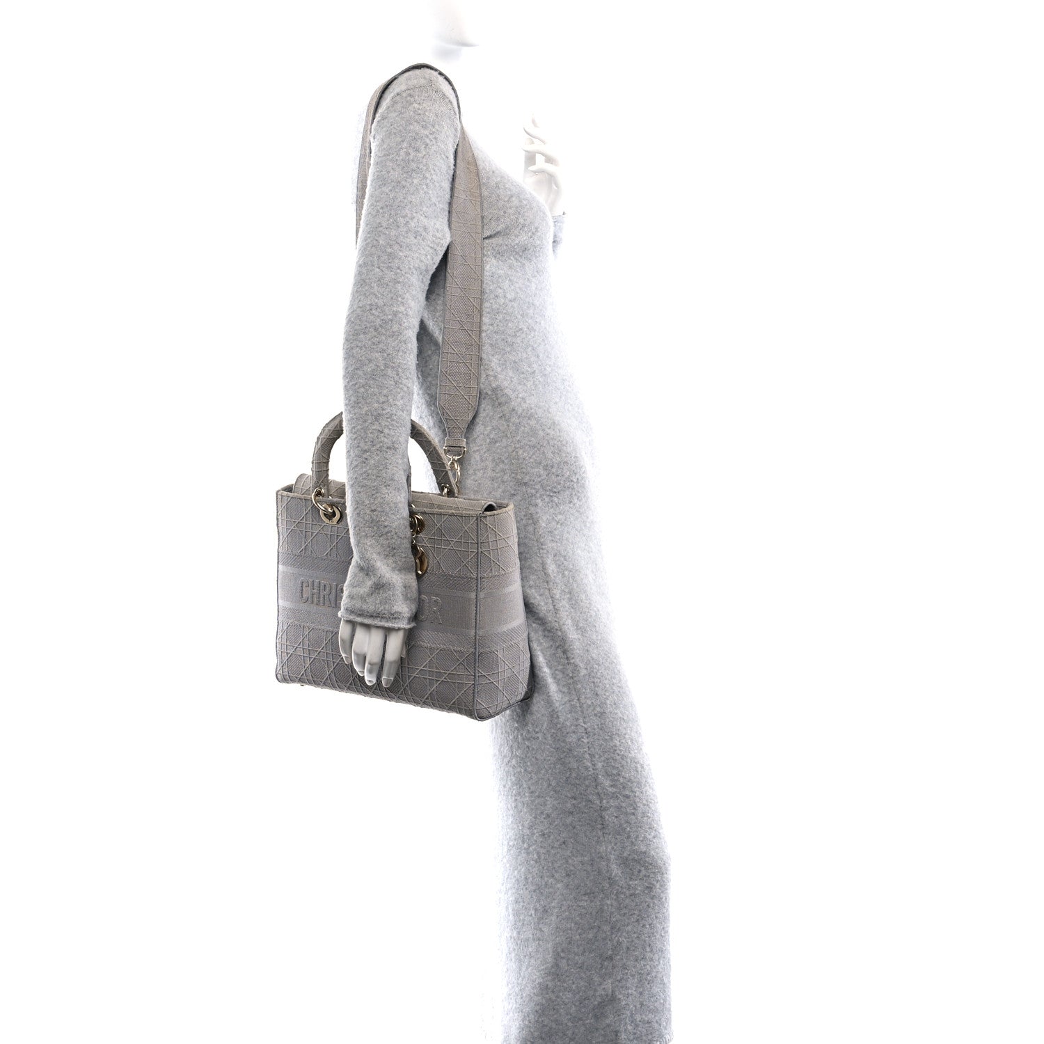 Canvas Embroidered Cannage Lady D-Lite Gray