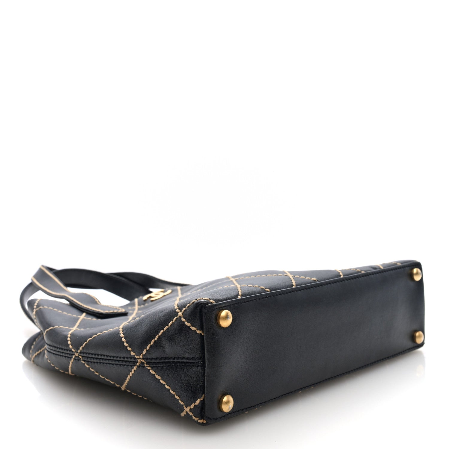 Calfskin Wild Stitch Tote Black