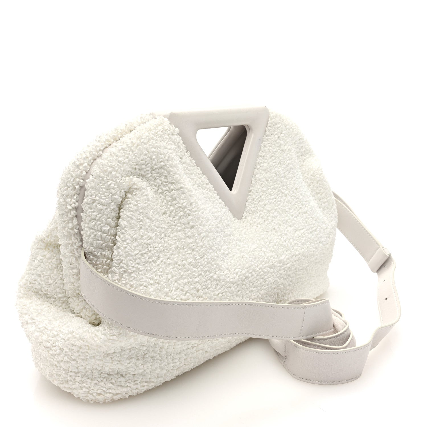 Boucle Curly Raffia The Point Triangle Bag Chalk