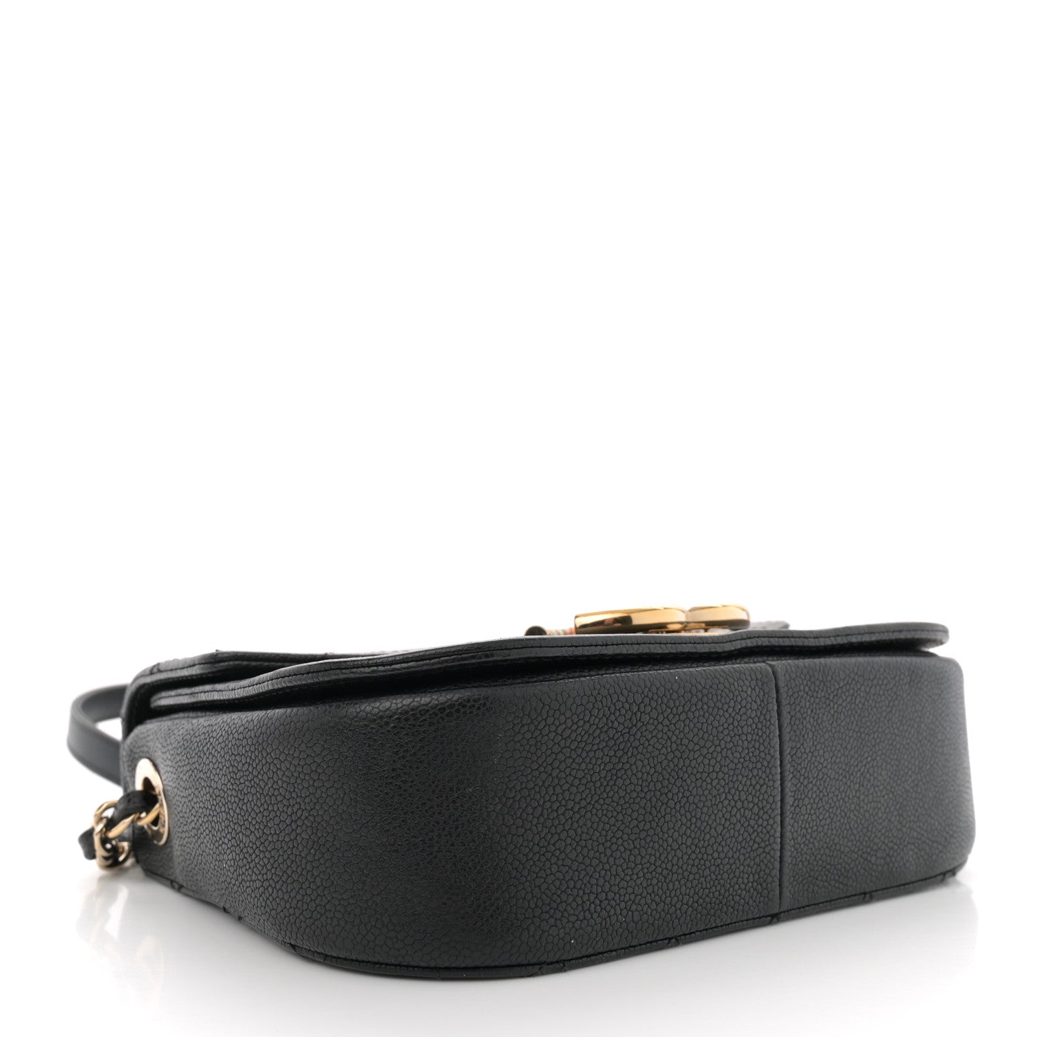 Grained Calfskin Quilted Small Cuba Top Handle Flap Black