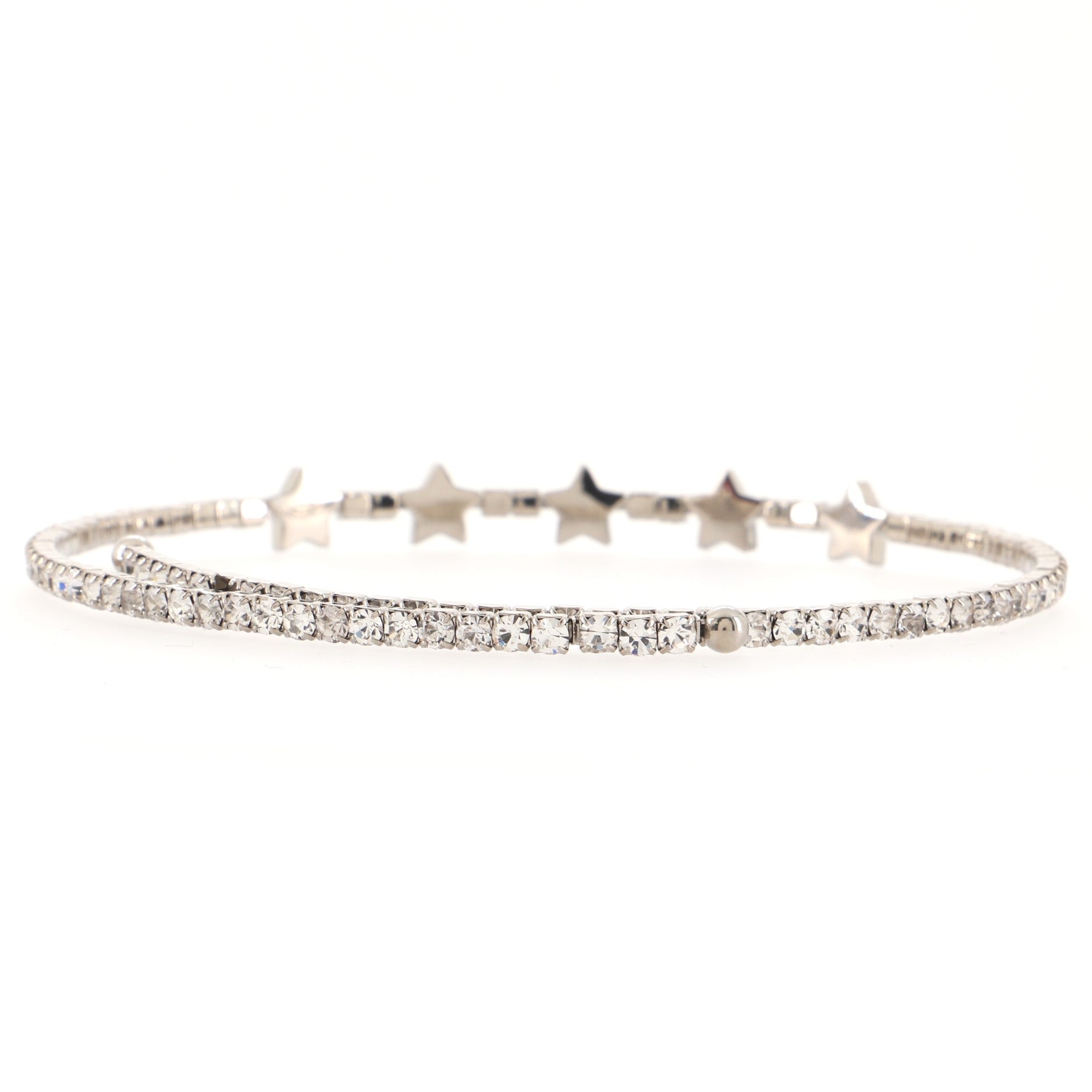 Star Choker Necklace Crystal Embellished Metal