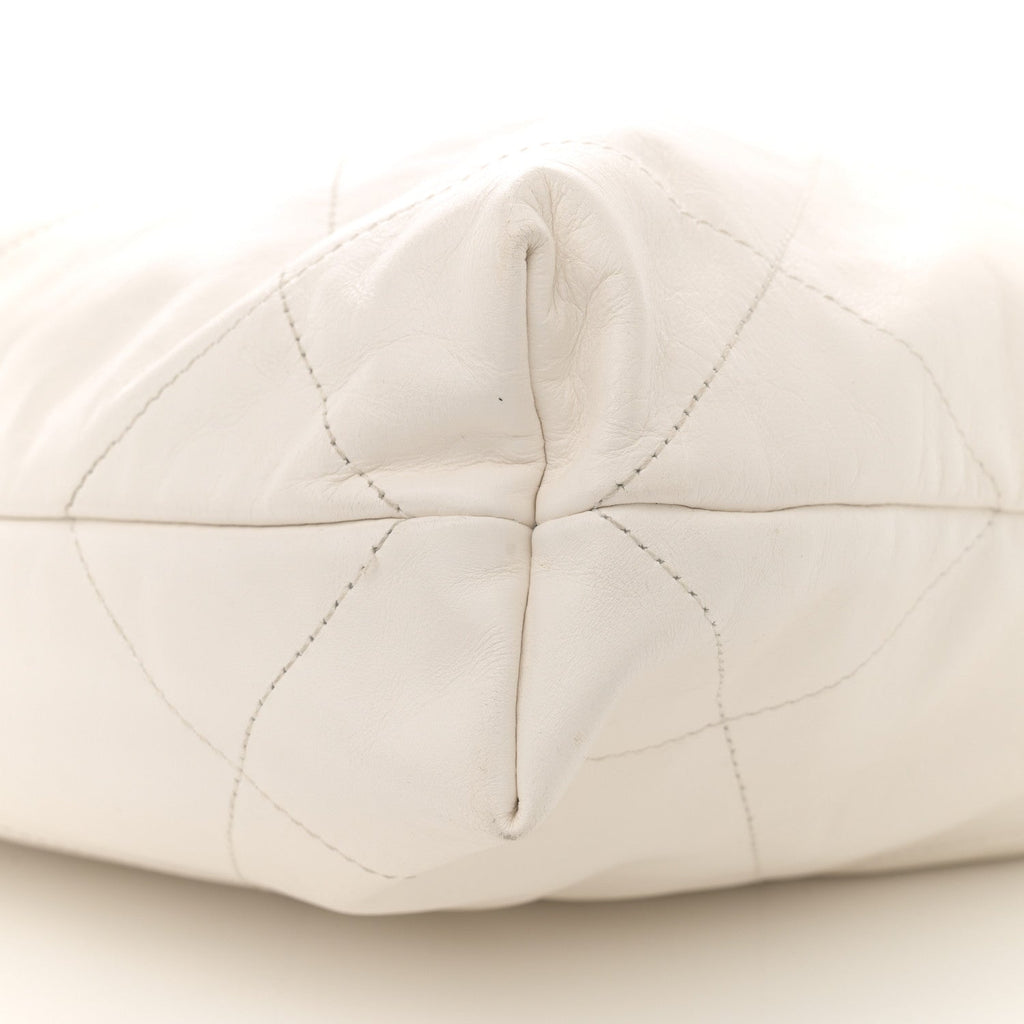 Shiny Calfskin Quilted Small Chanel 22 White