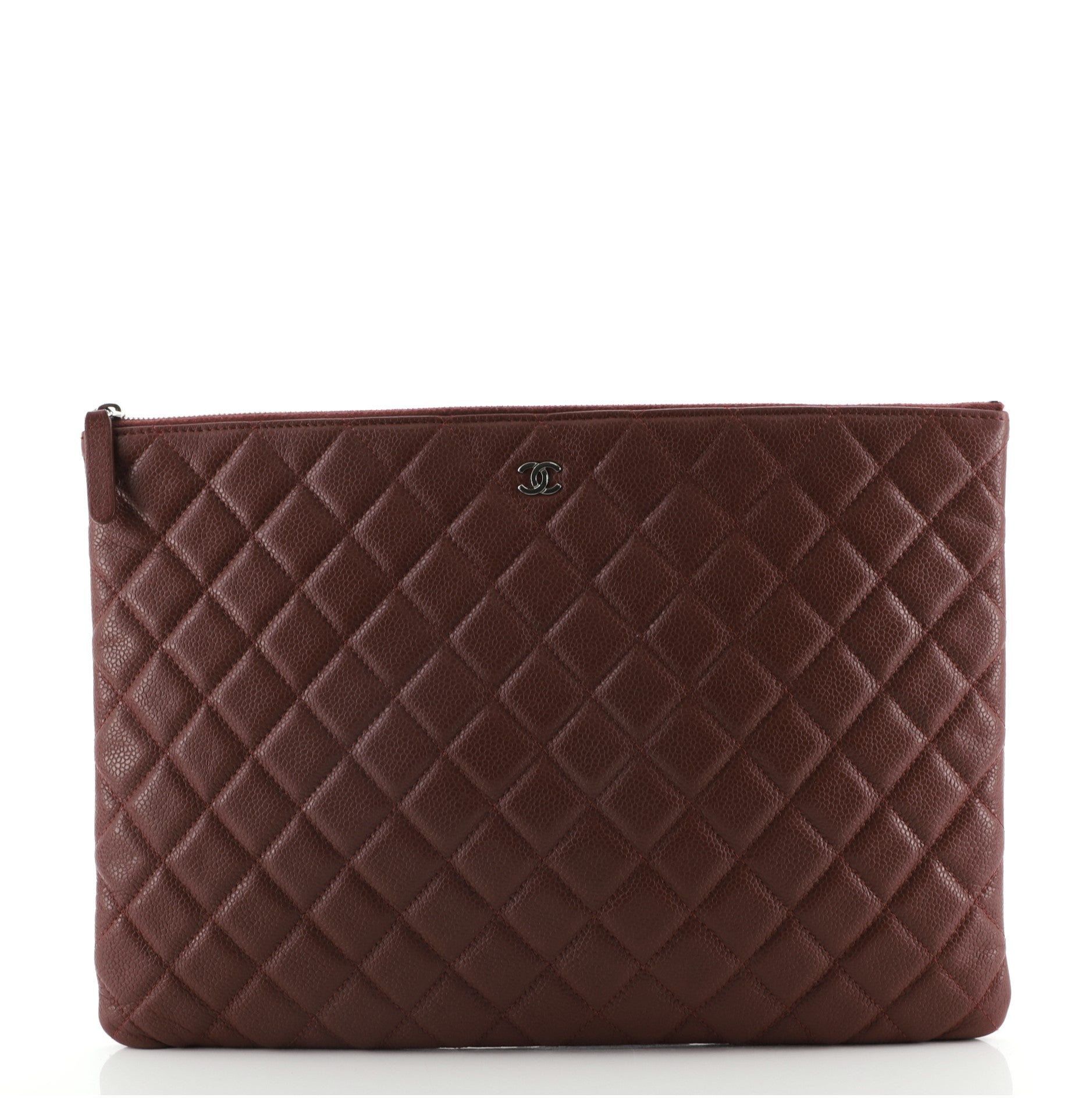O Case Clutch Quilted Caviar Large