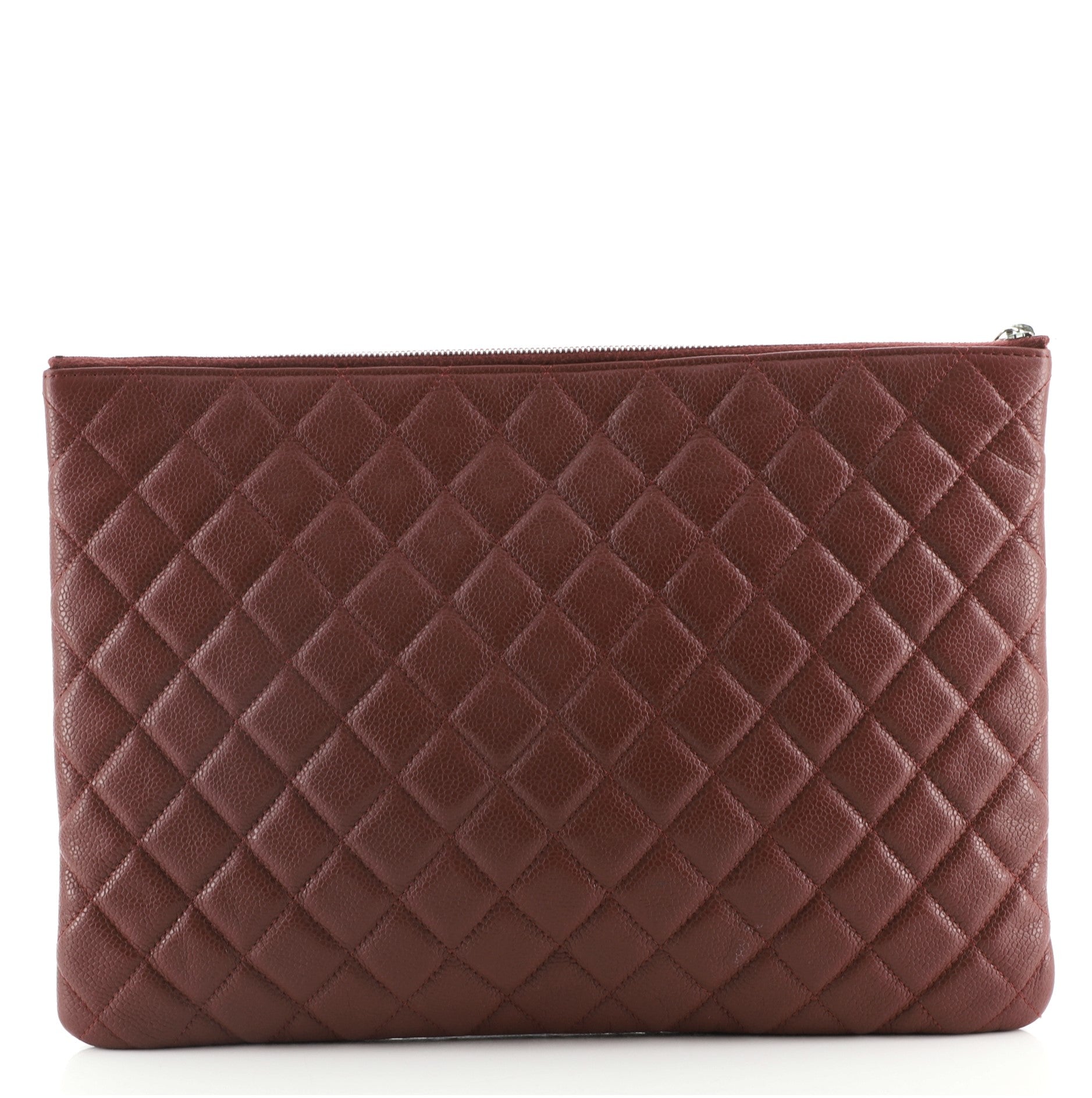 O Case Clutch Quilted Caviar Large