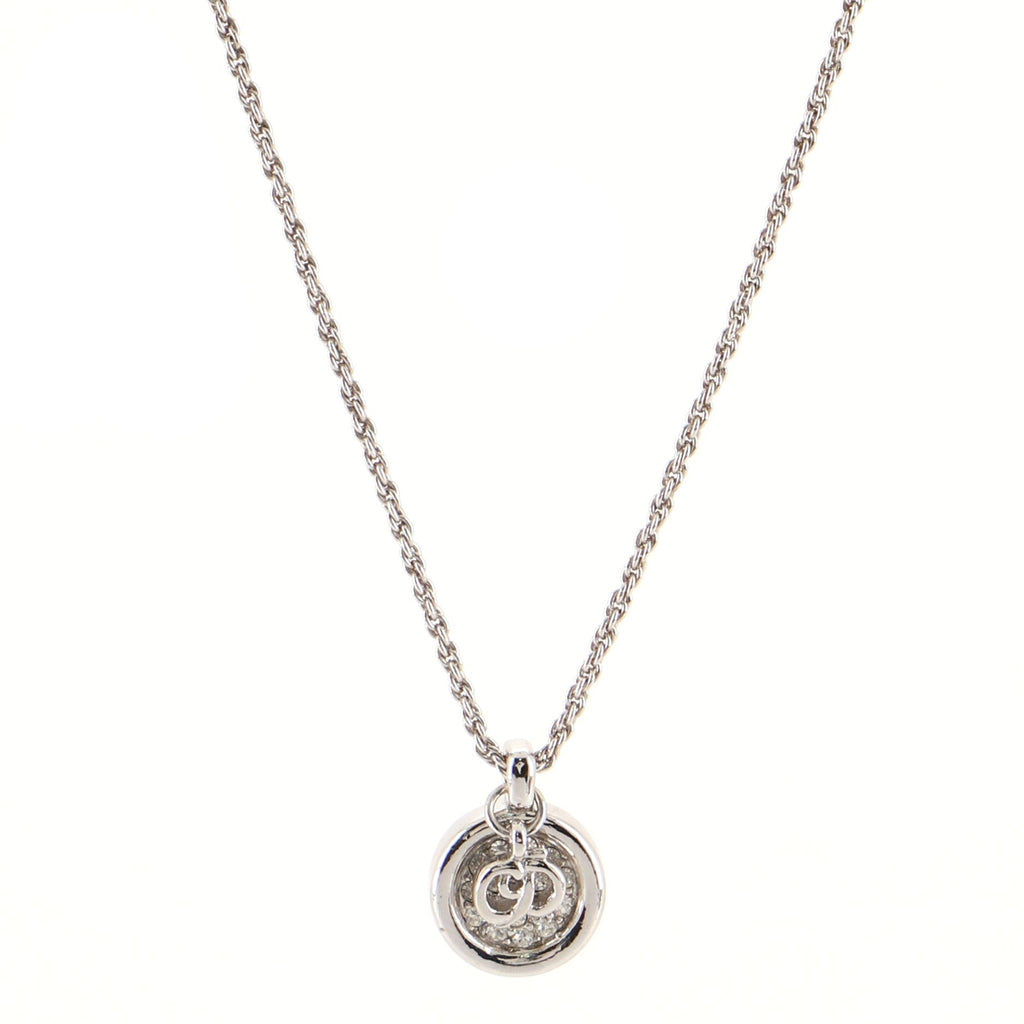 VIntage Circle Pendant Necklace Metal with Crystals