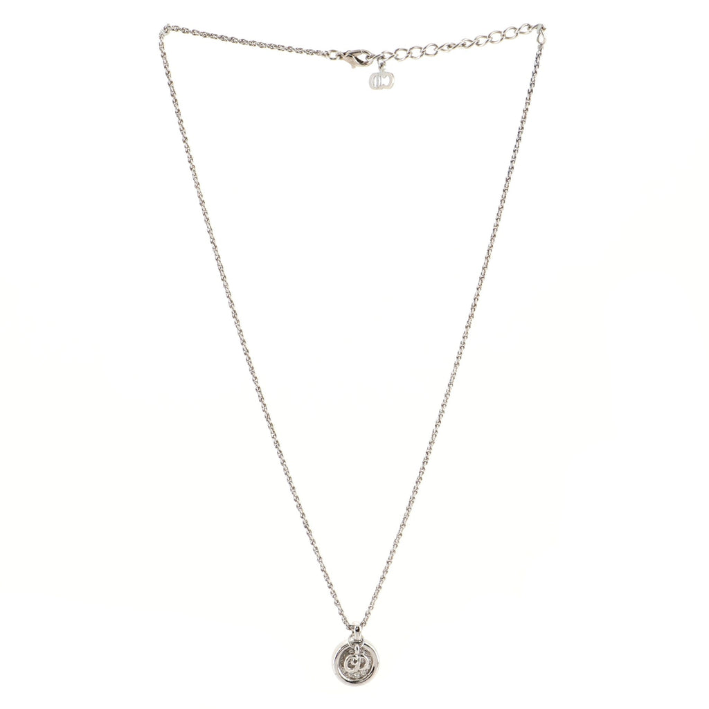 VIntage Circle Pendant Necklace Metal with Crystals