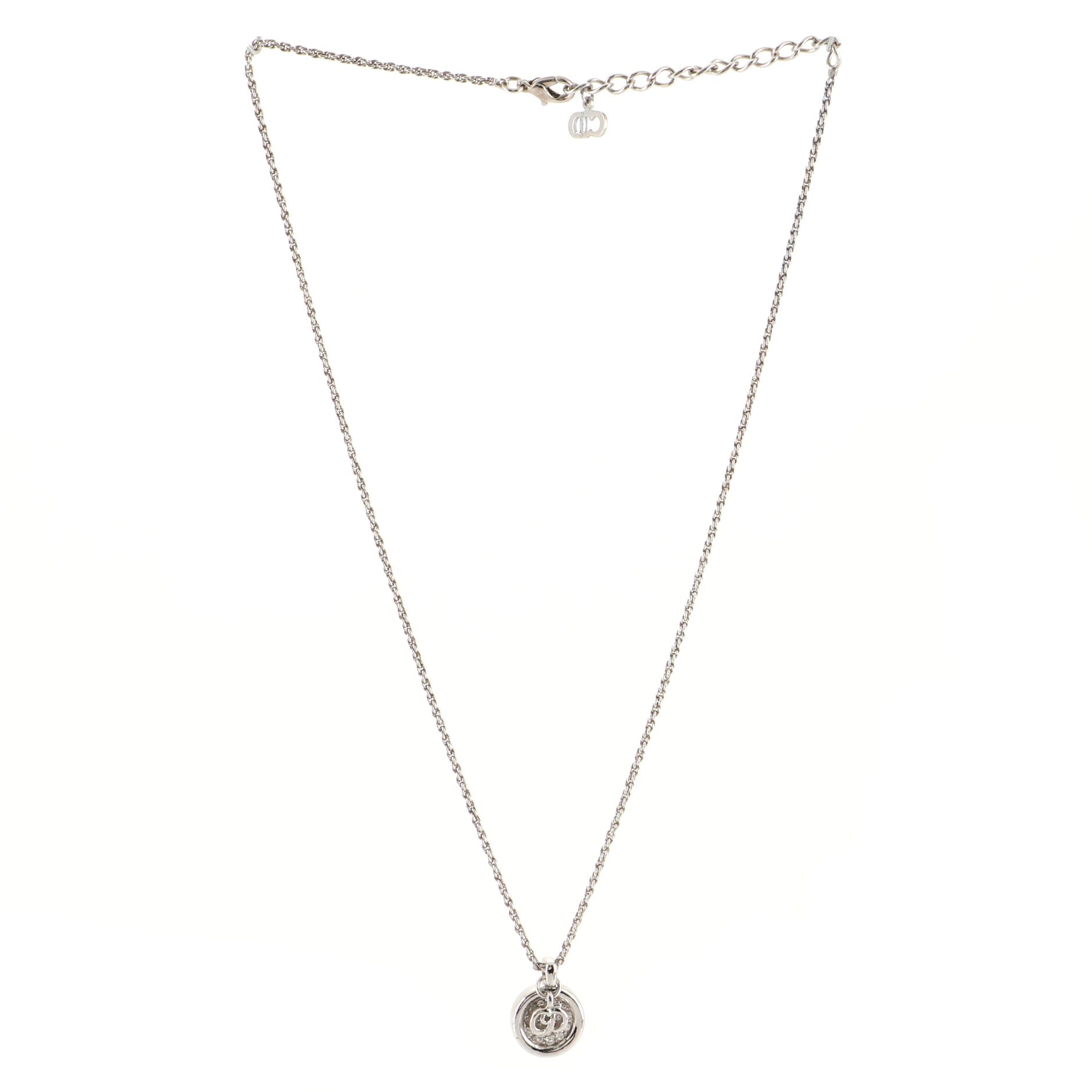 VIntage Circle Pendant Necklace Metal with Crystals