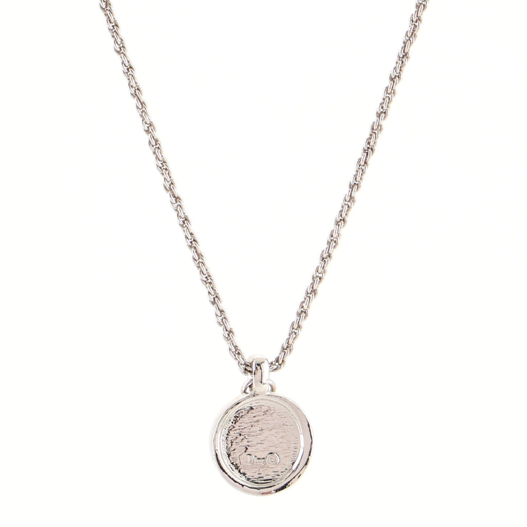 VIntage Circle Pendant Necklace Metal with Crystals