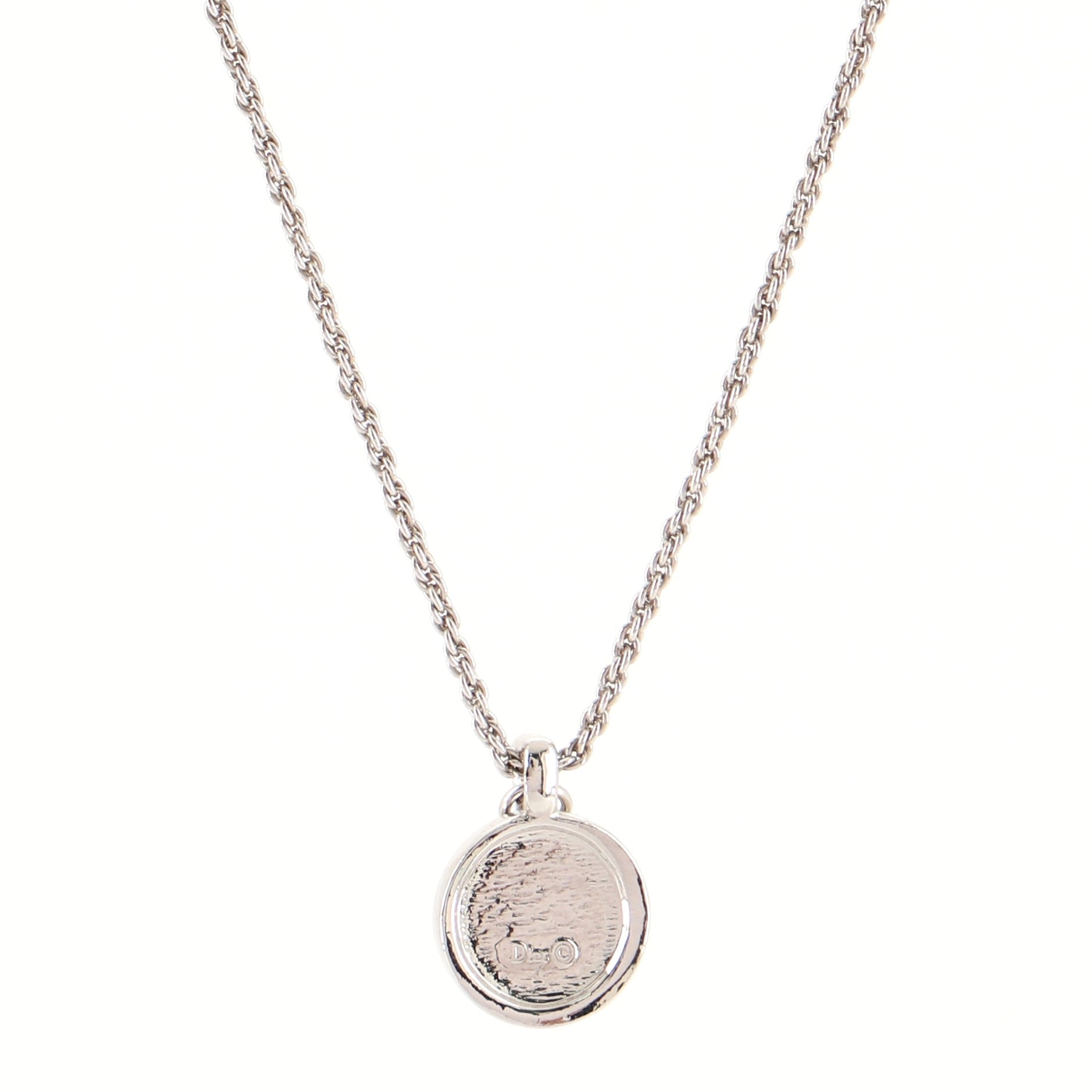 VIntage Circle Pendant Necklace Metal with Crystals