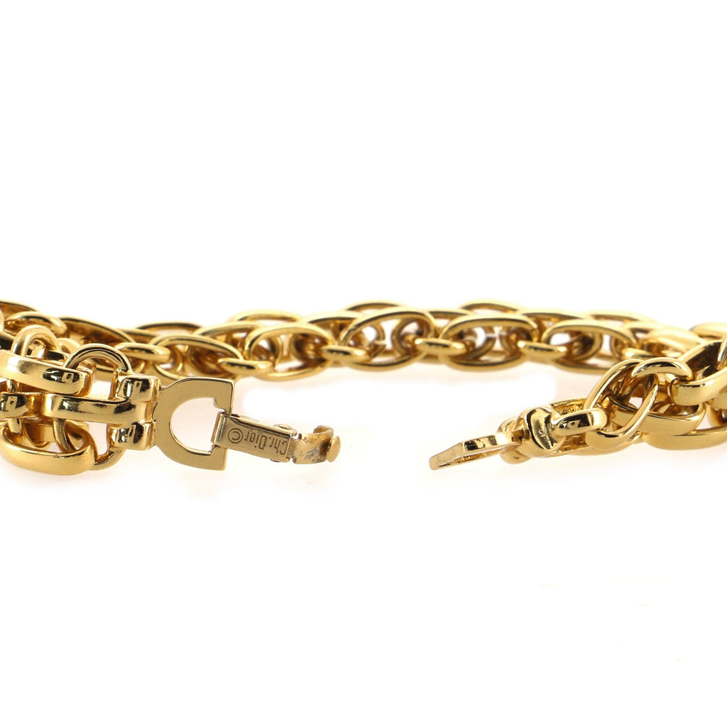 Vintage CD Jumbo Chain Bracelet Metal