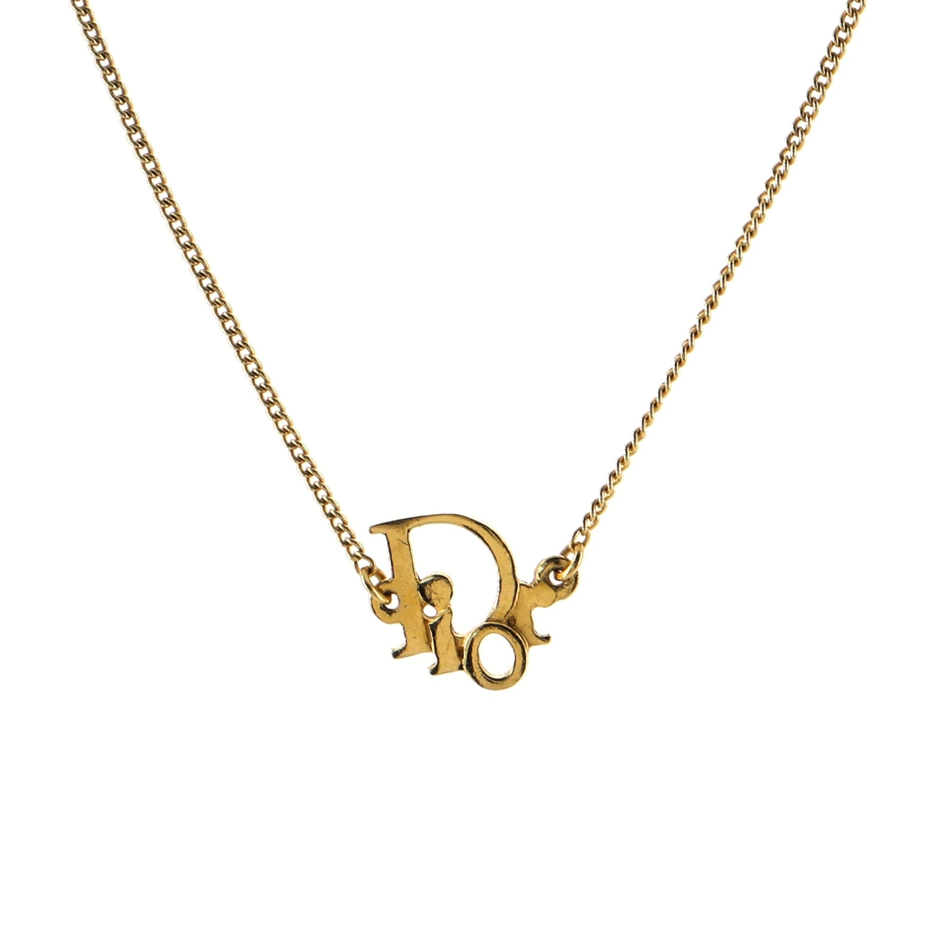 Vintage Logo Pendant Necklace Metal