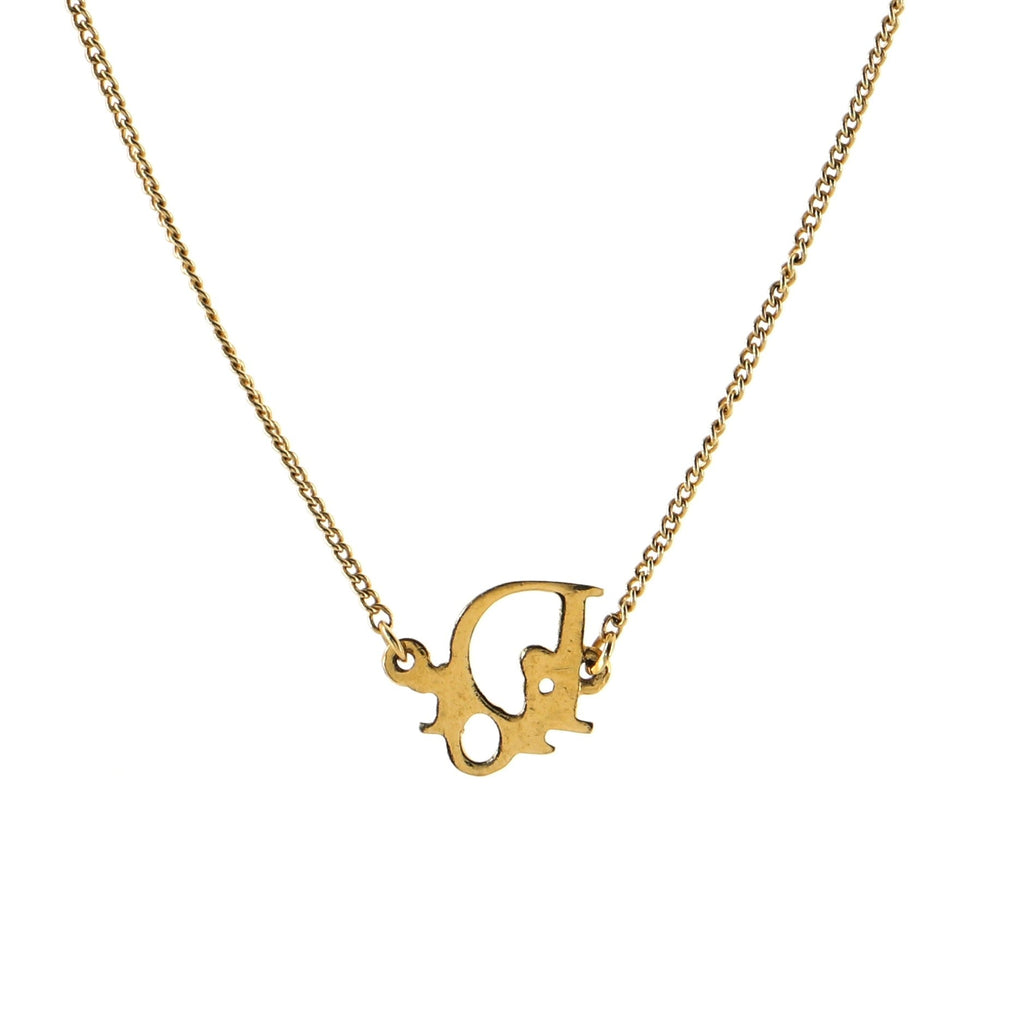 Vintage Logo Pendant Necklace Metal