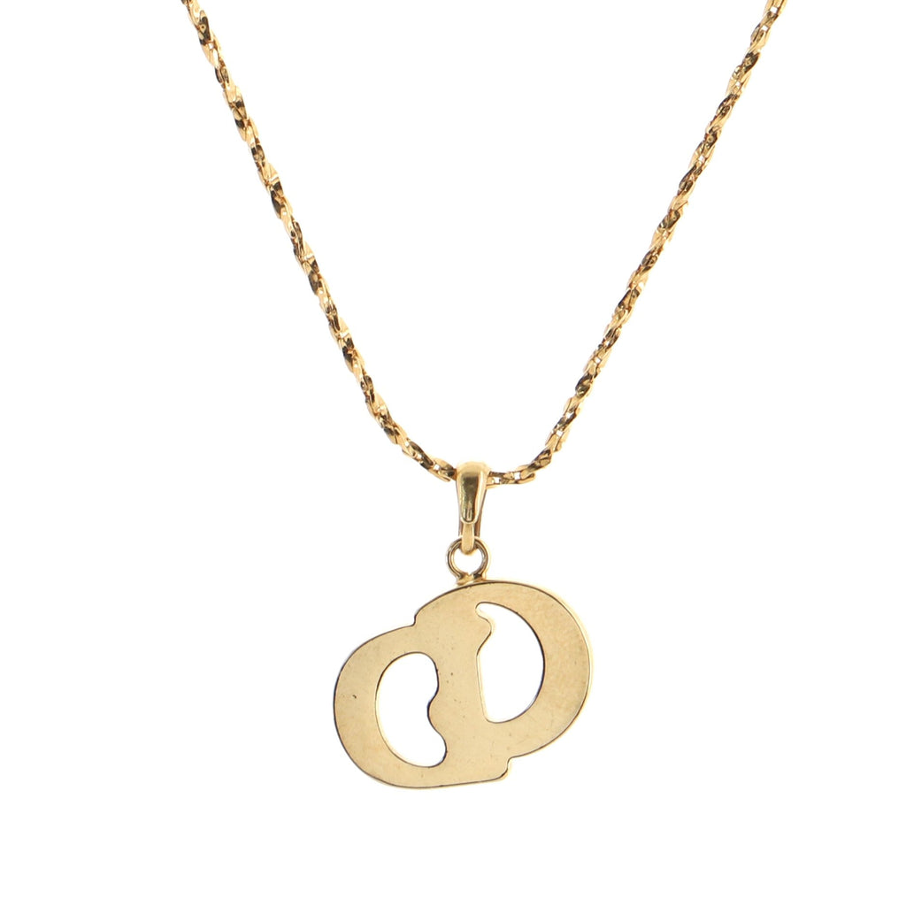 Vintage Interlocking CD Logo Pendant Necklace Metal