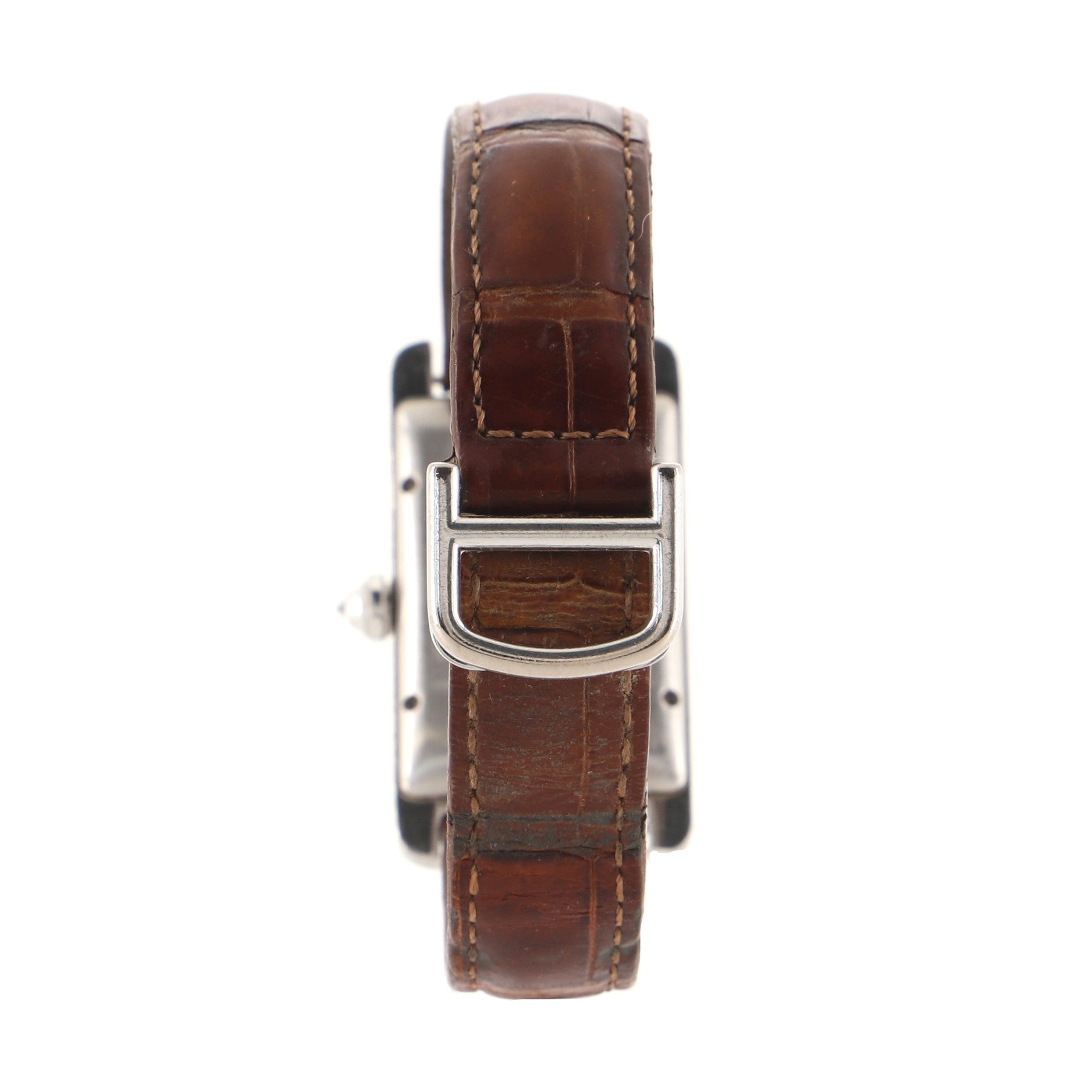 Tank Americaine Automatic Watch White Gold and Alligator with Diamond Bezel 23