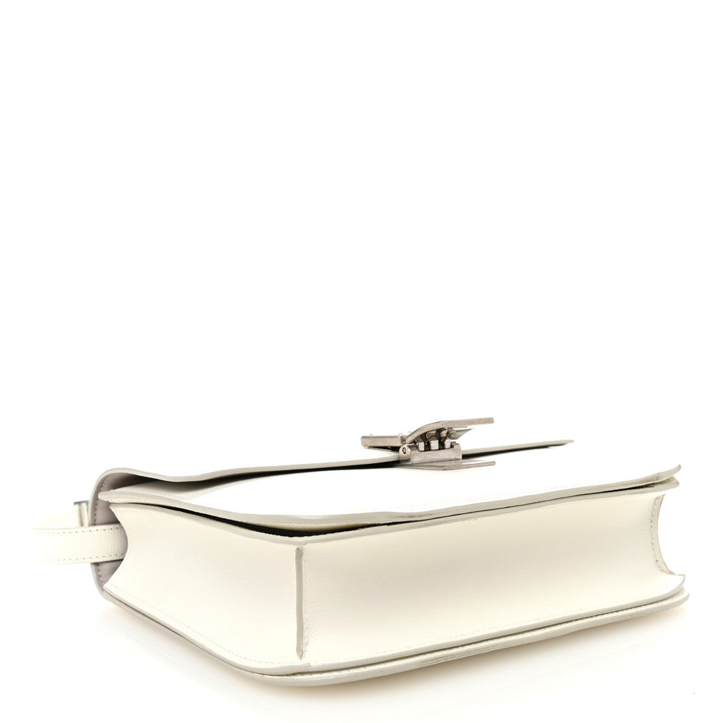 Liege Calfskin Medium Classic Box Flap Bag White