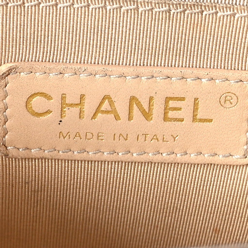 Metallic Calfskin Quilted Small Boy Flap Gold