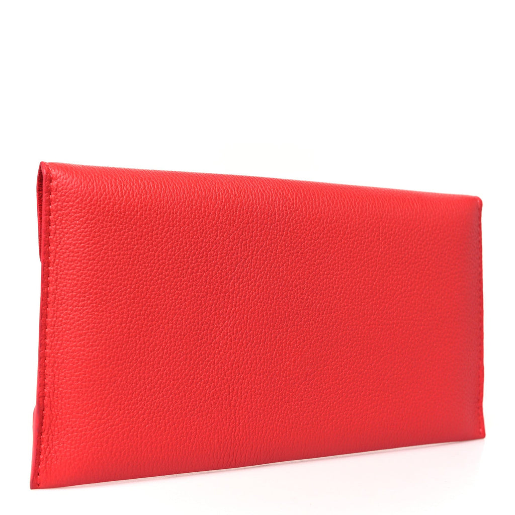 Calfskin Envelope Pouch Red