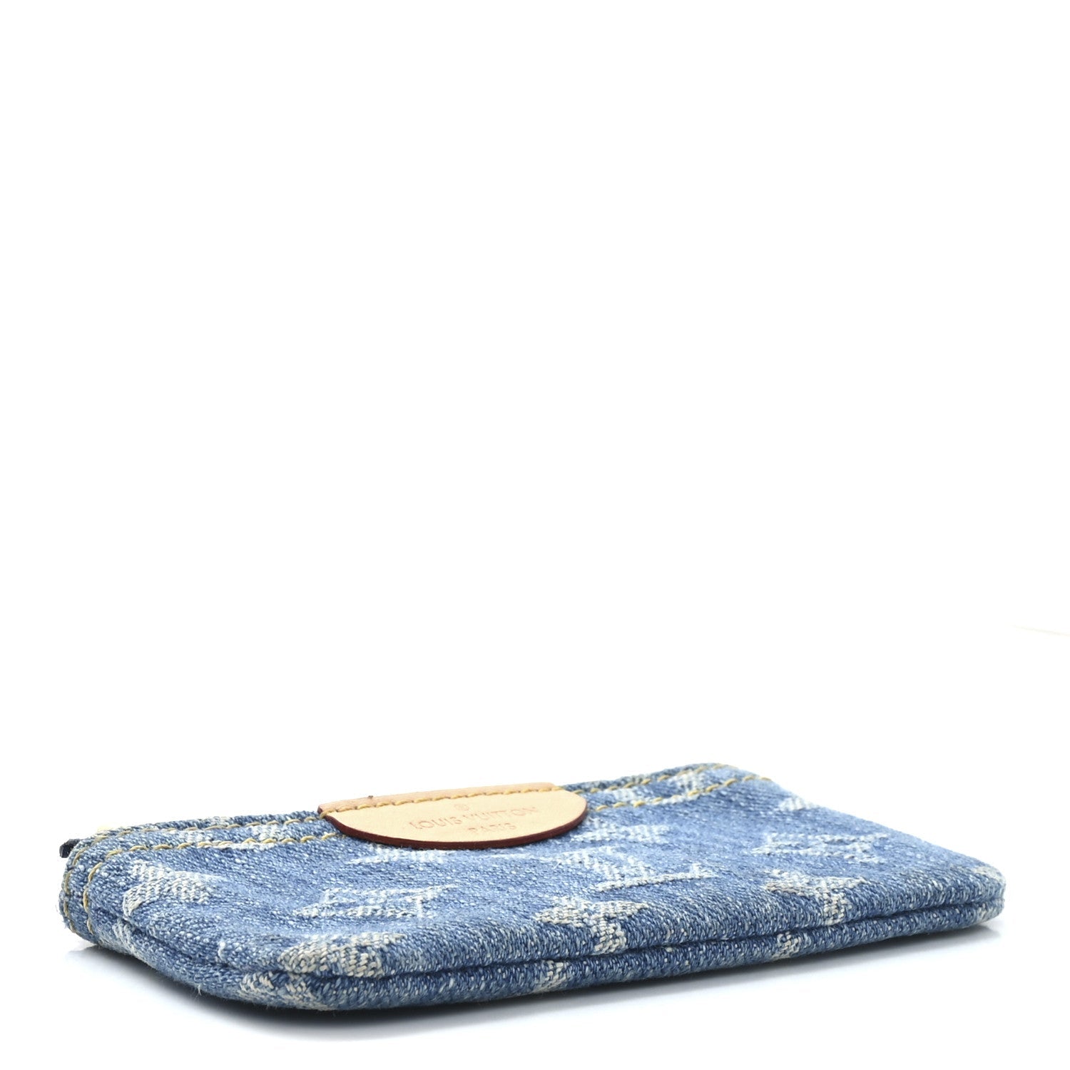 Monogram Denim Key Pouch Denim Blue