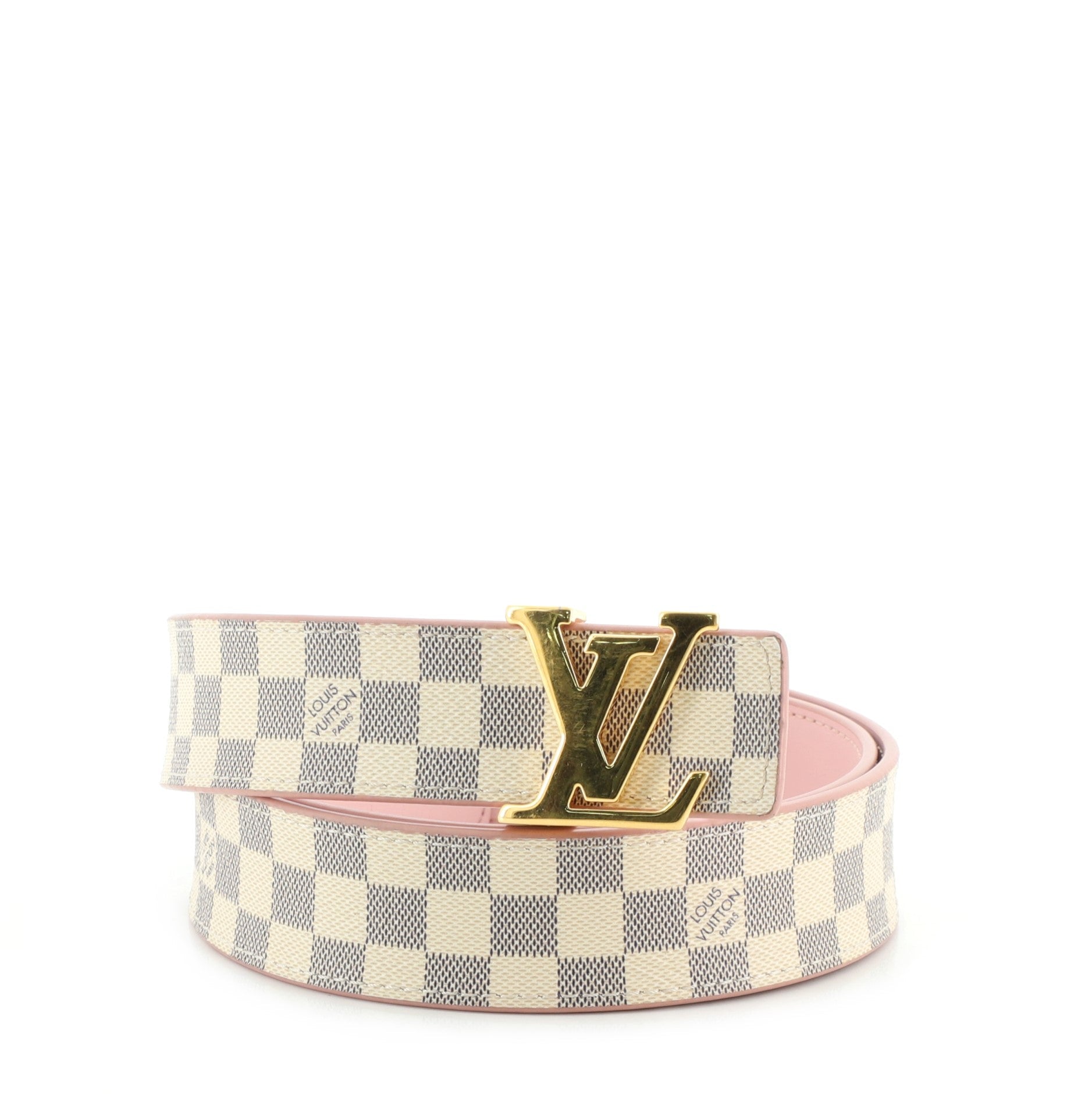 LV Initiales Reversible Belt Damier and Leather Medium 80