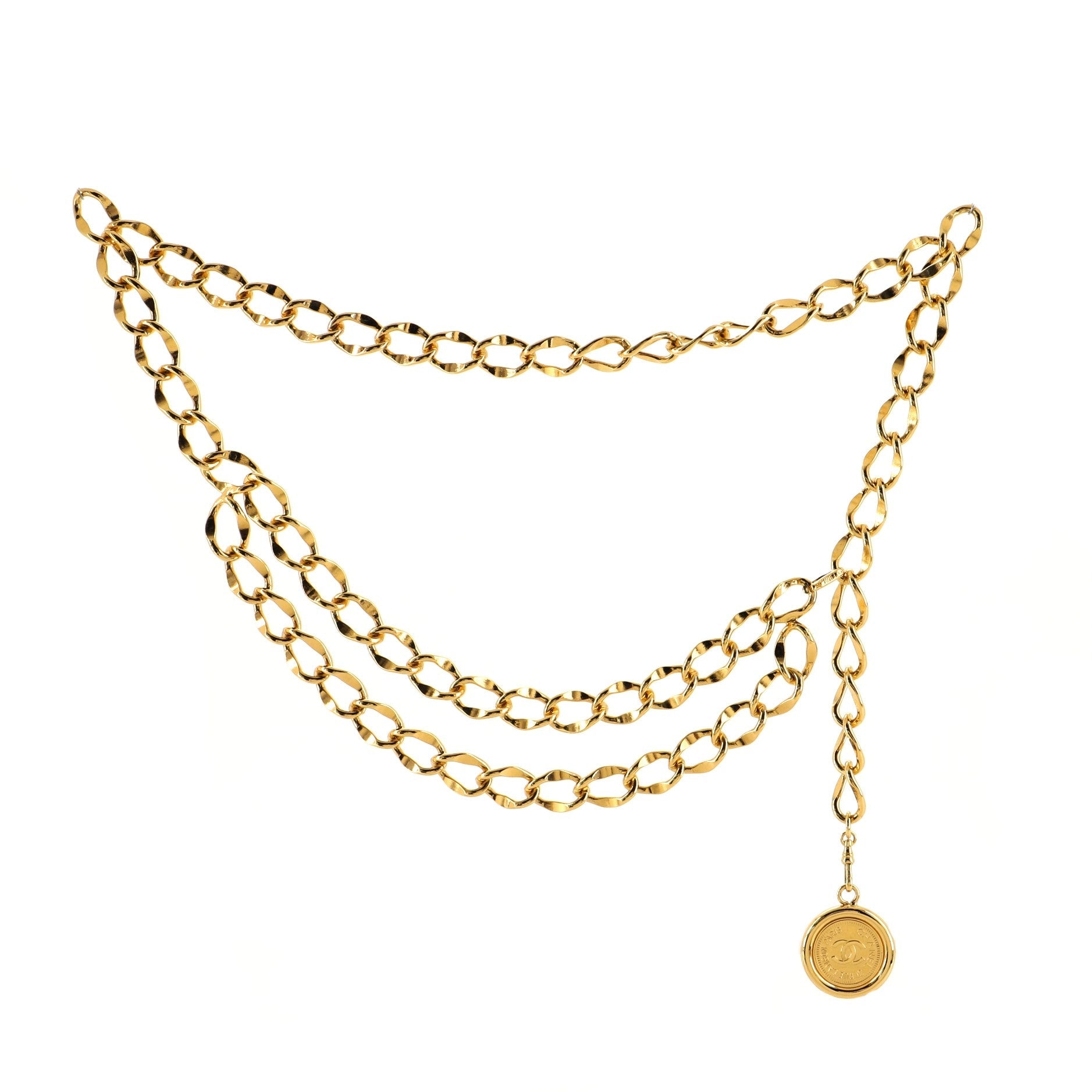 Vintage Medallion Chain Belt Metal 90