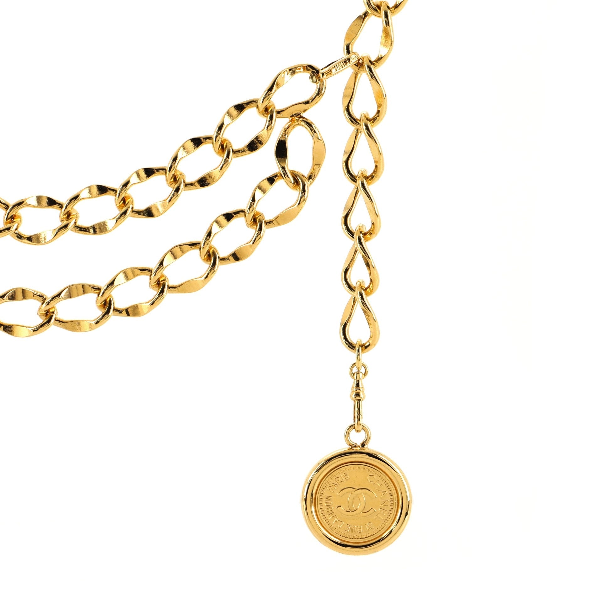 Vintage Medallion Chain Belt Metal 90