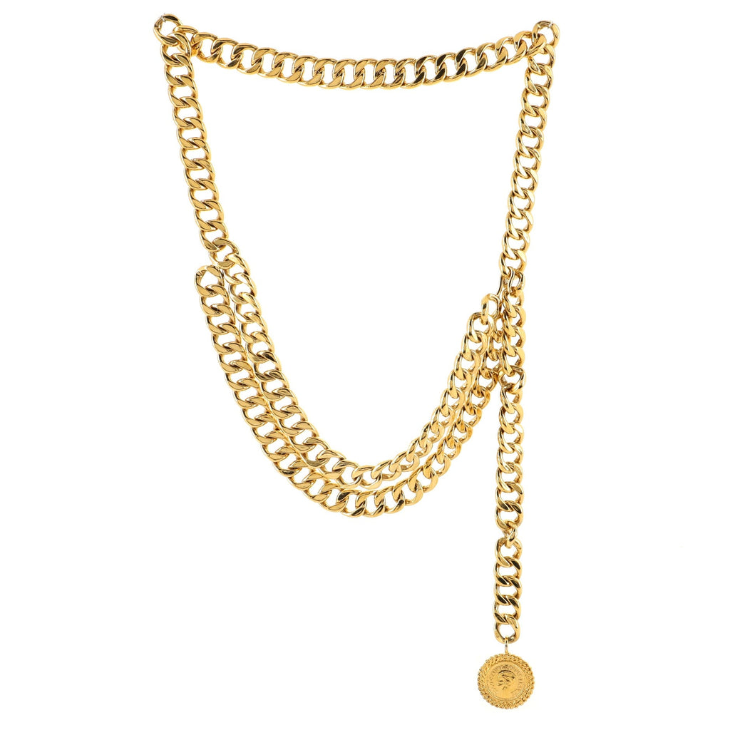 Vintage Medallion Chain Belt Metal 95