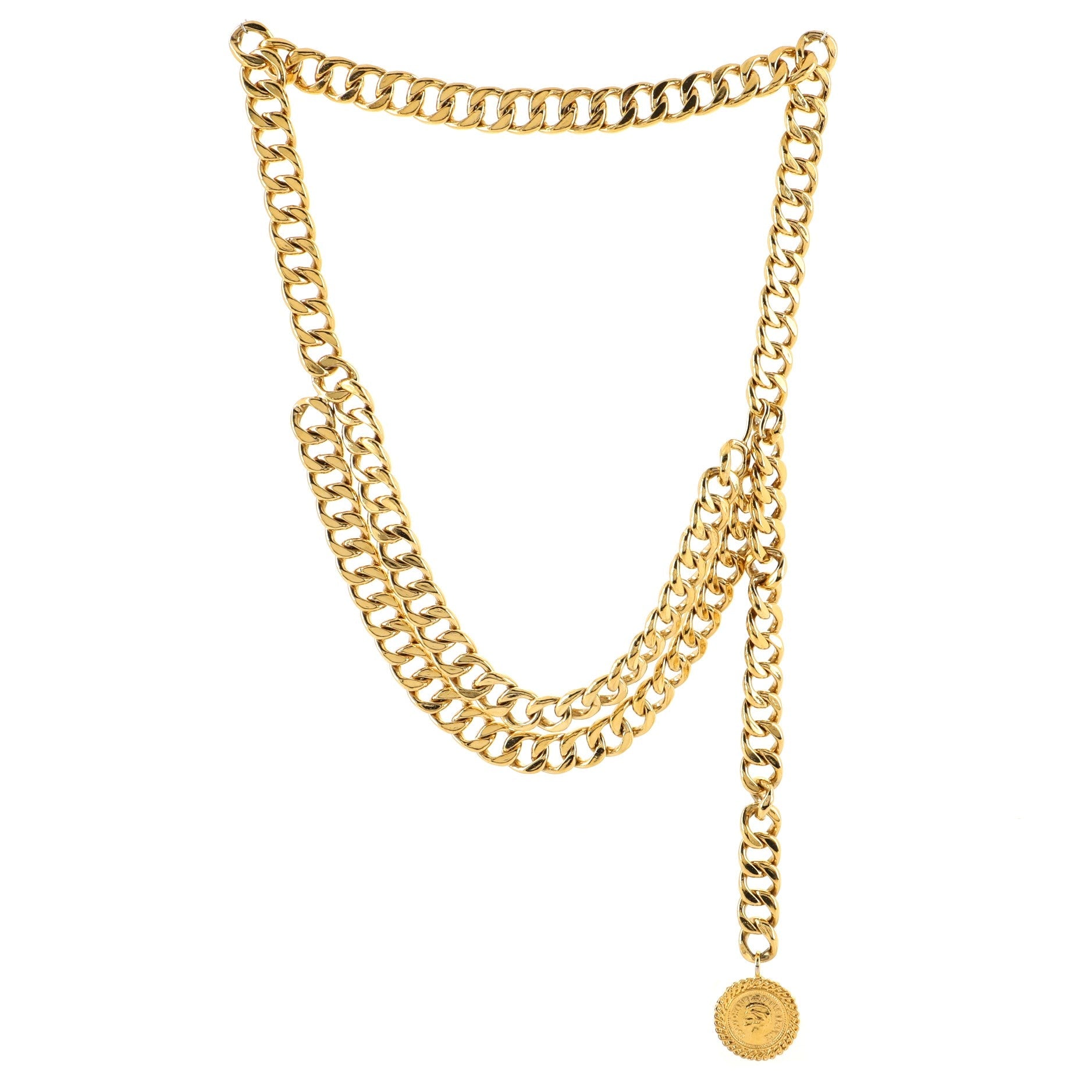Vintage Medallion Chain Belt Metal 95