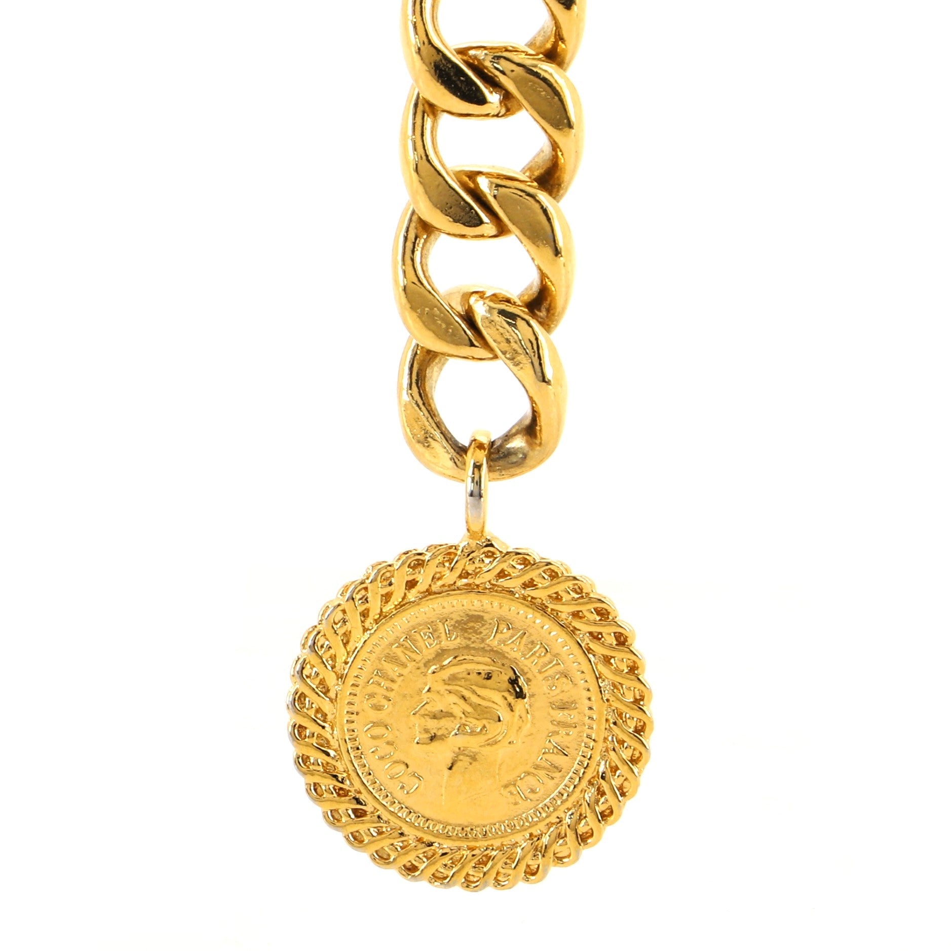 Vintage Medallion Chain Belt Metal 95