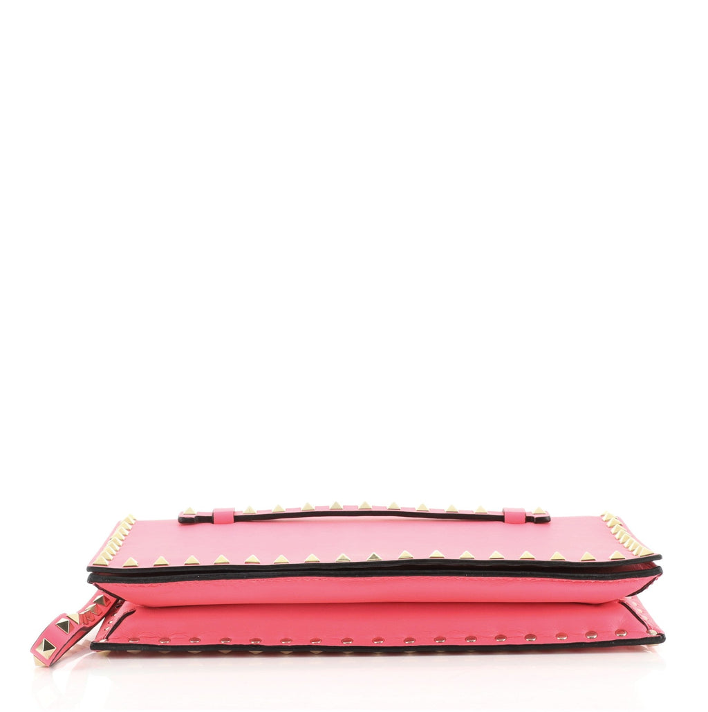 Rockstud Flap Clutch Leather