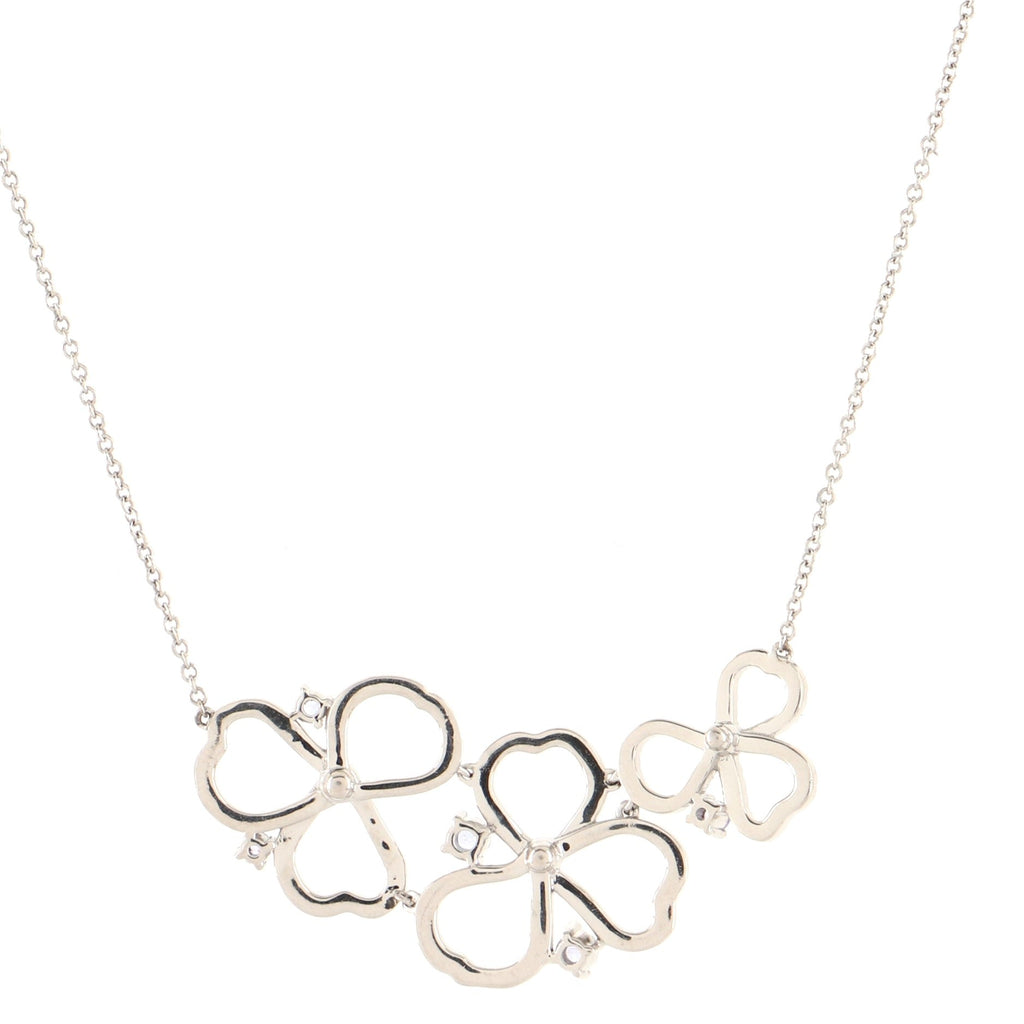 Paper Flowers Open Cluster Necklace Platinum with Diamonds and Tanzanites