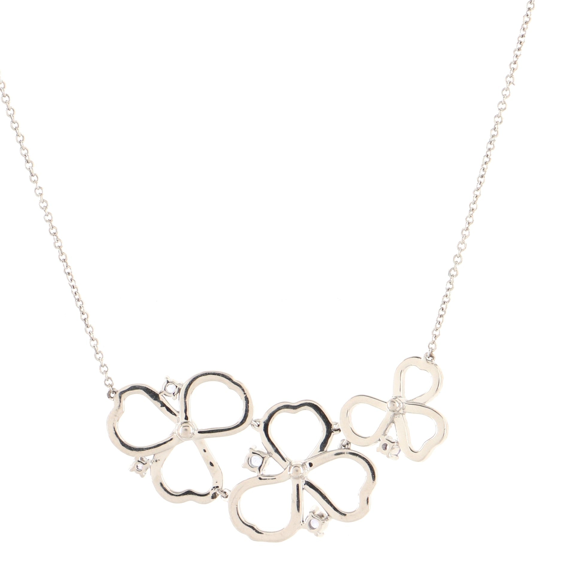 Paper Flowers Open Cluster Necklace Platinum with Diamonds and Tanzanites