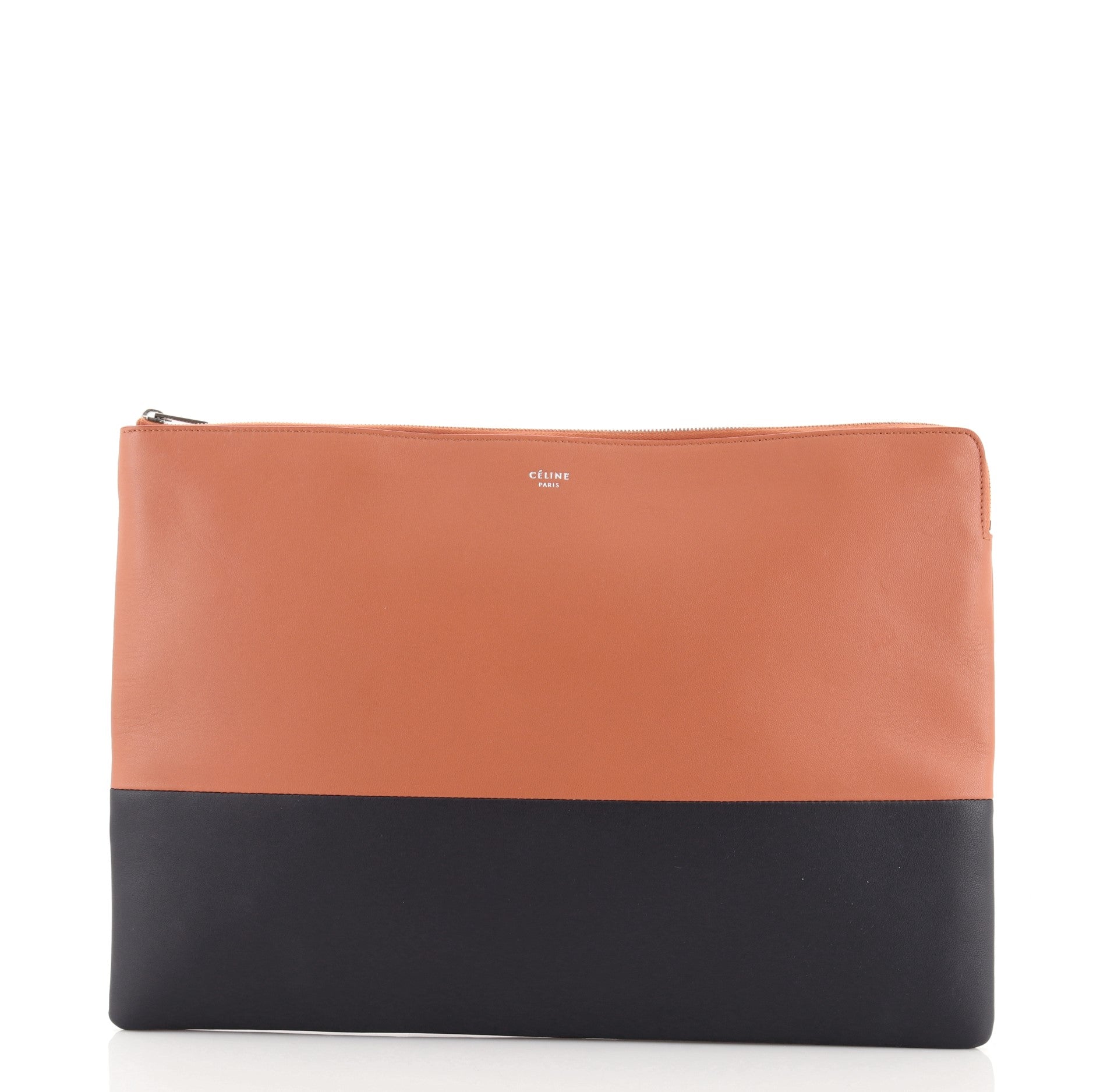Bicolor Solo Clutch Leather Large