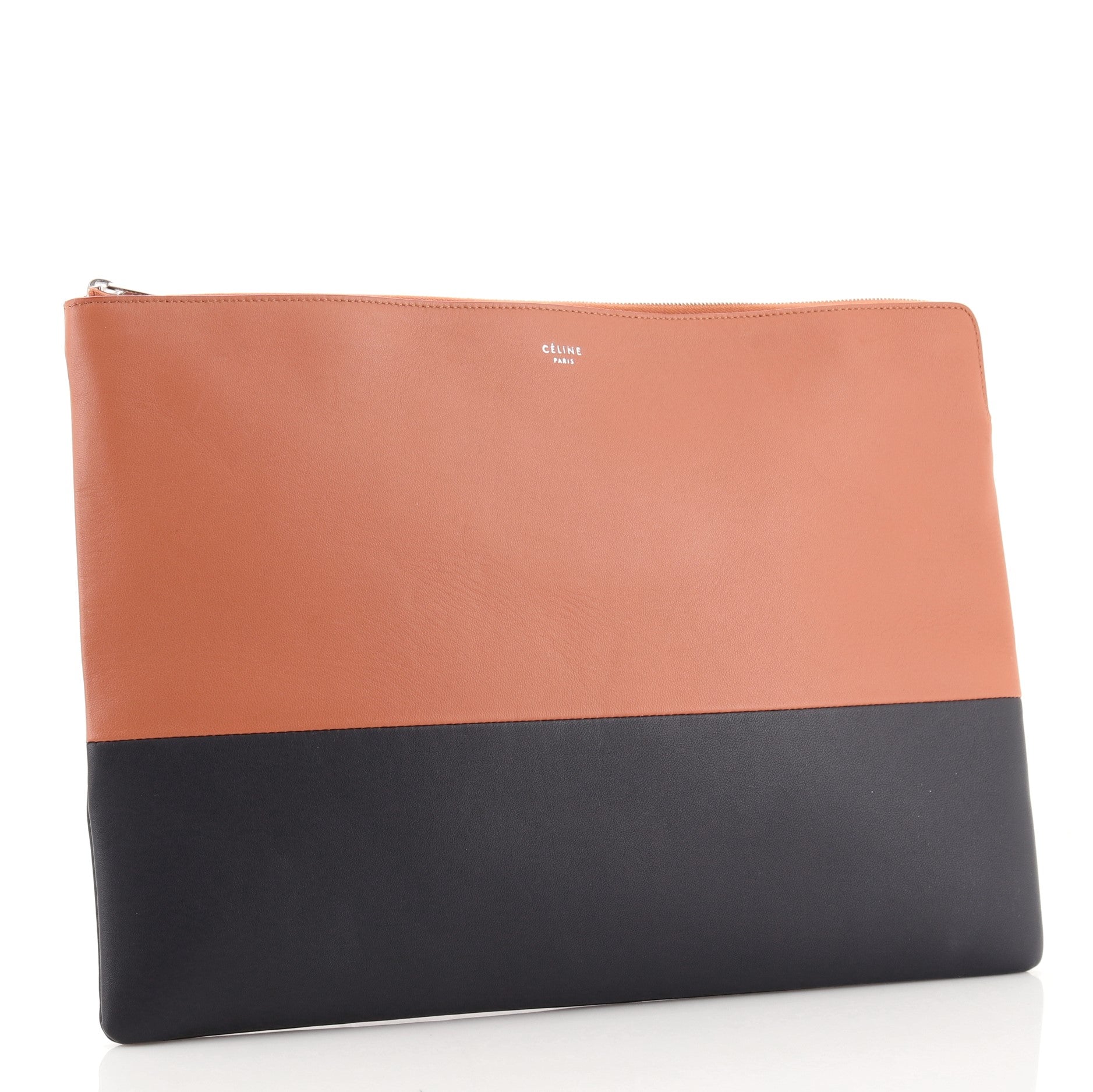 Bicolor Solo Clutch Leather Large