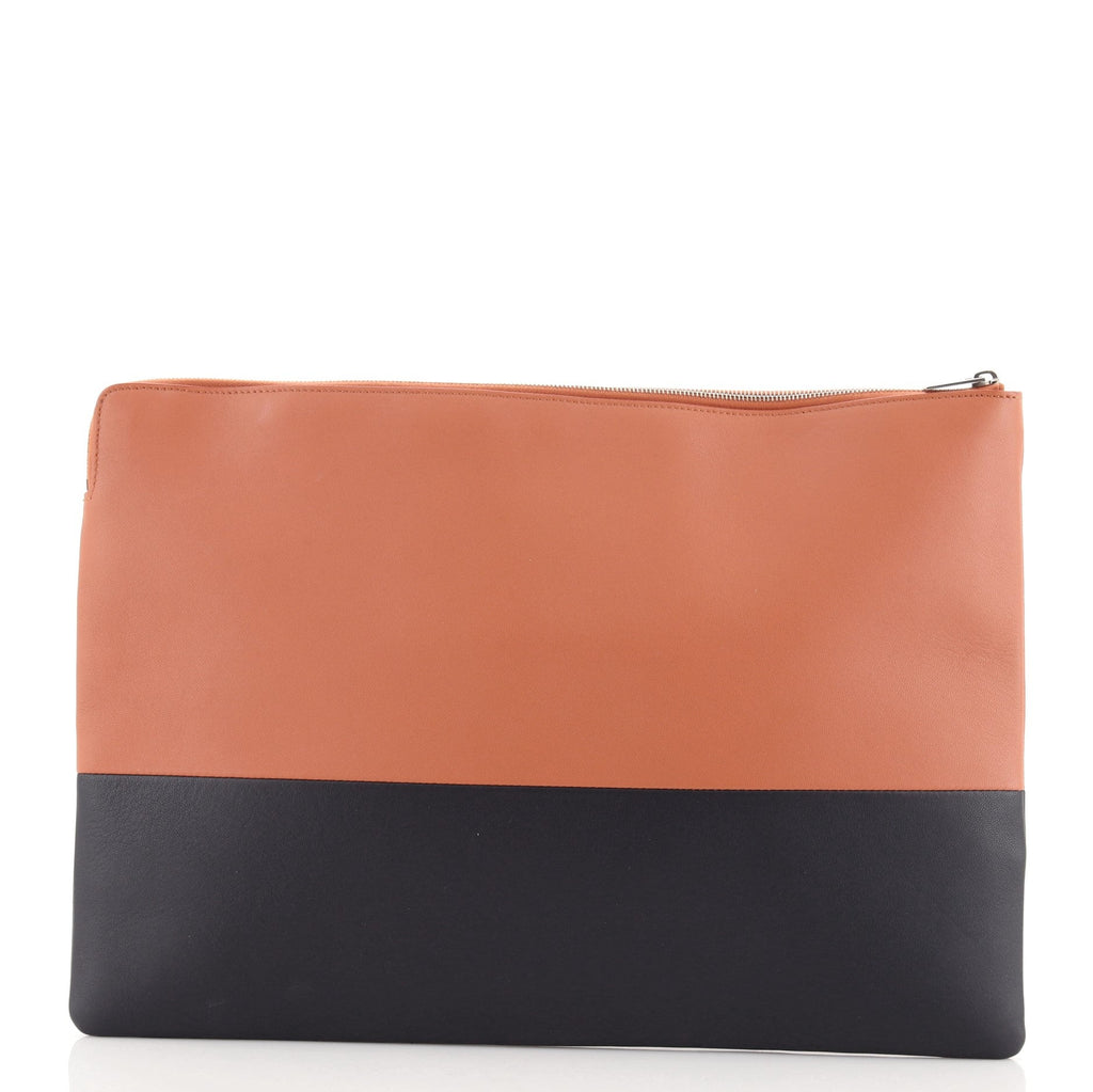 Bicolor Solo Clutch Leather Large