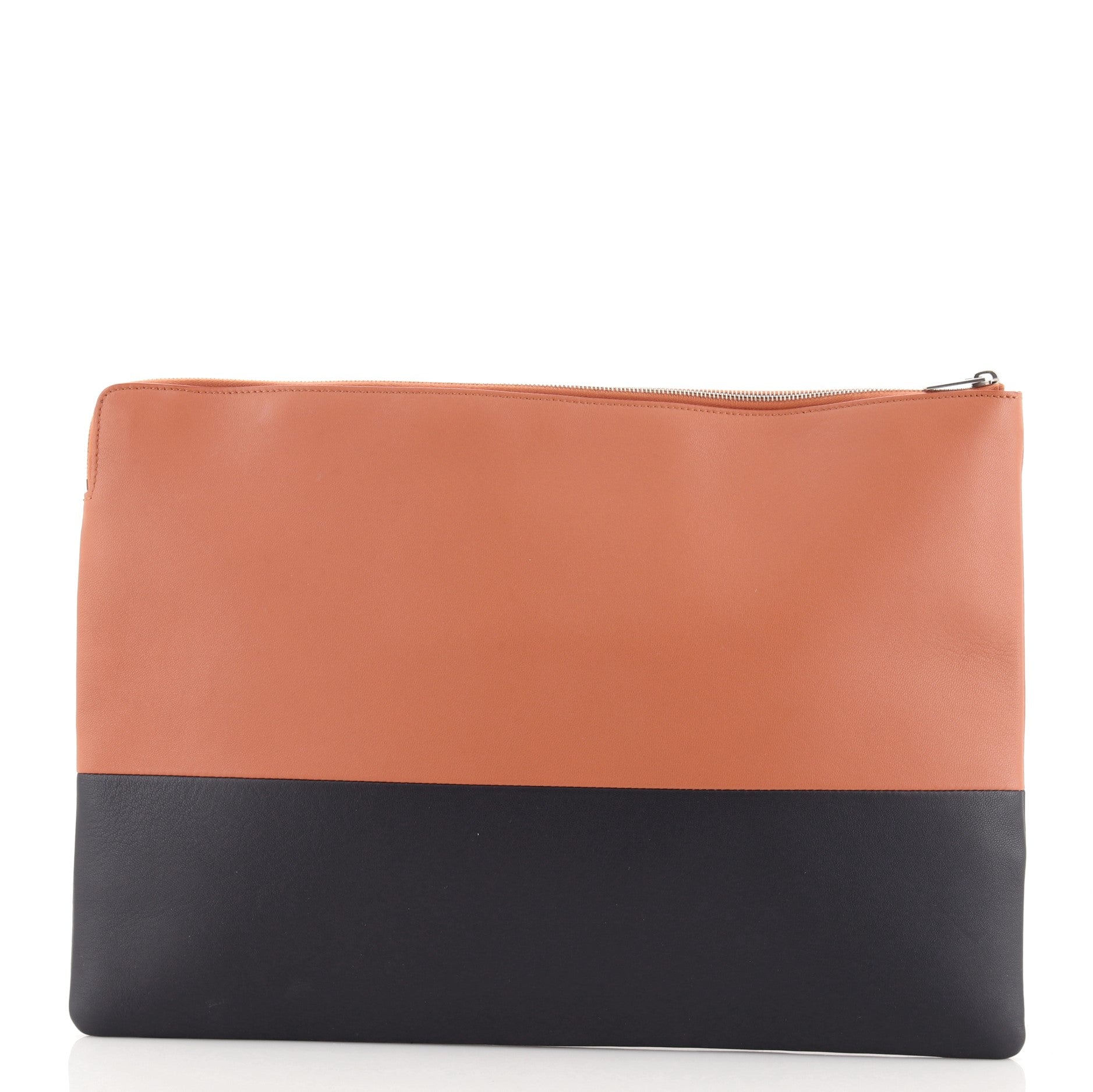 Bicolor Solo Clutch Leather Large