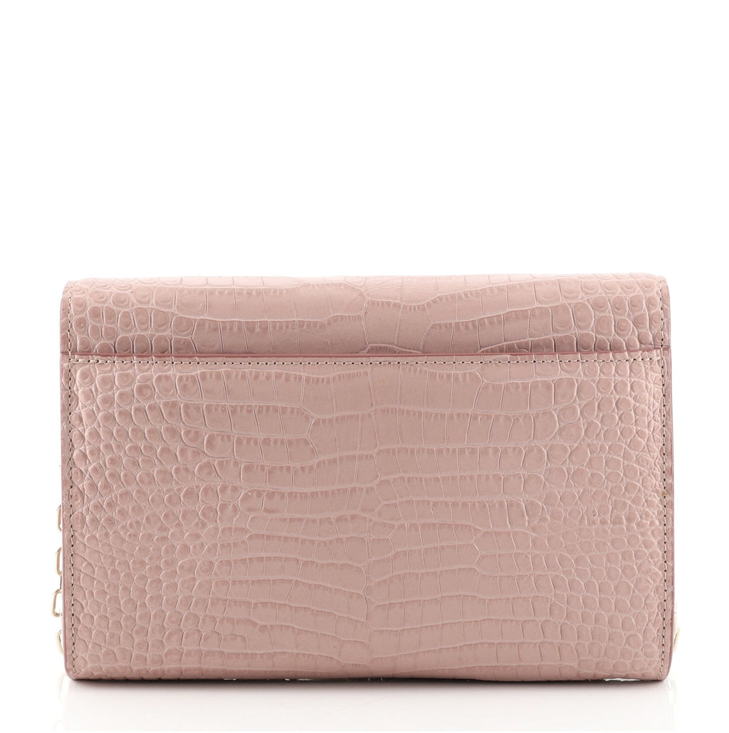 Varenne Chain Clutch Crocodile Embossed Leather